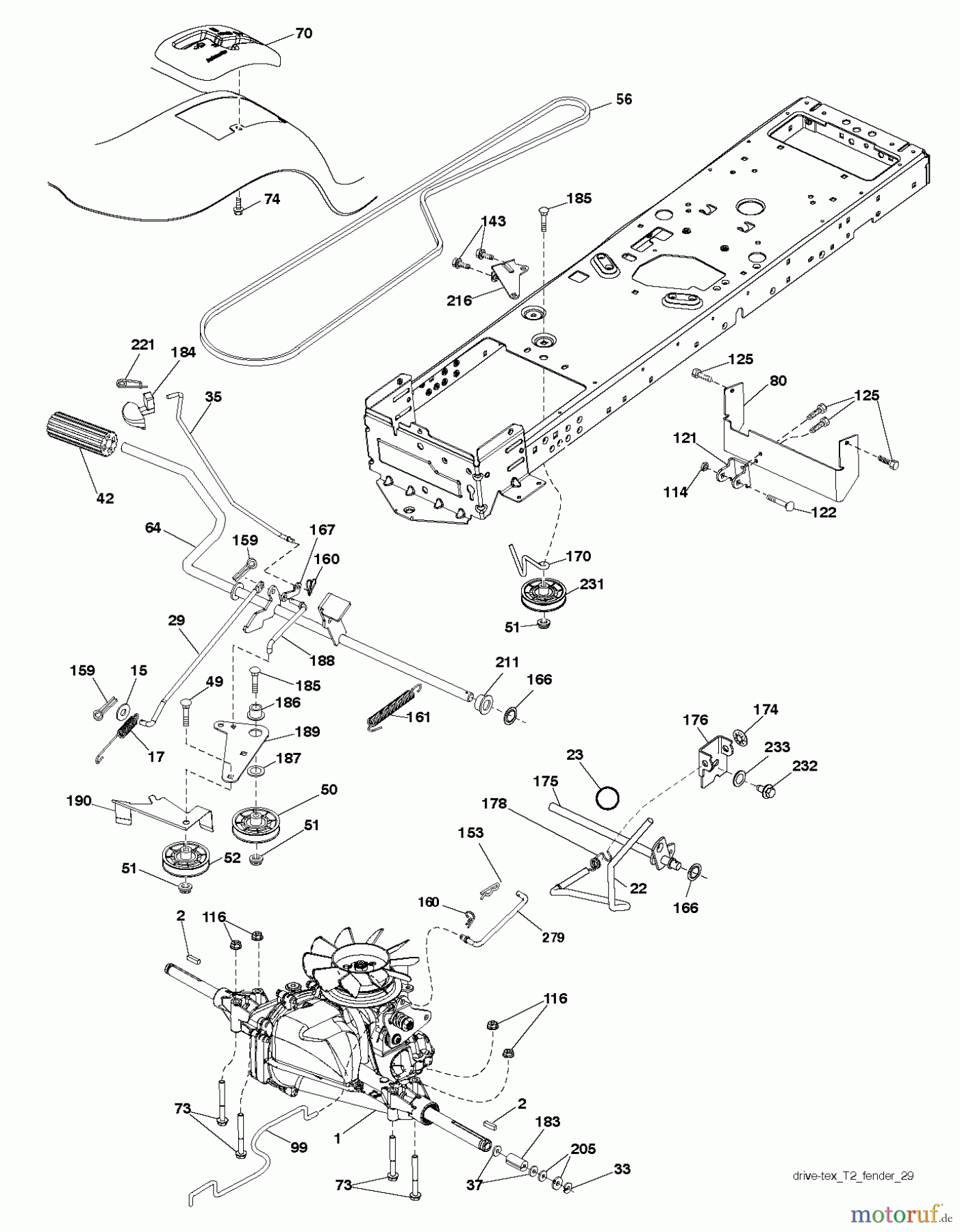 Husqvarna Rasen und Garten Traktoren YTH 2042 (96043016401) - Husqvarna Yard Tractor (2013-02 & After) DRIVE