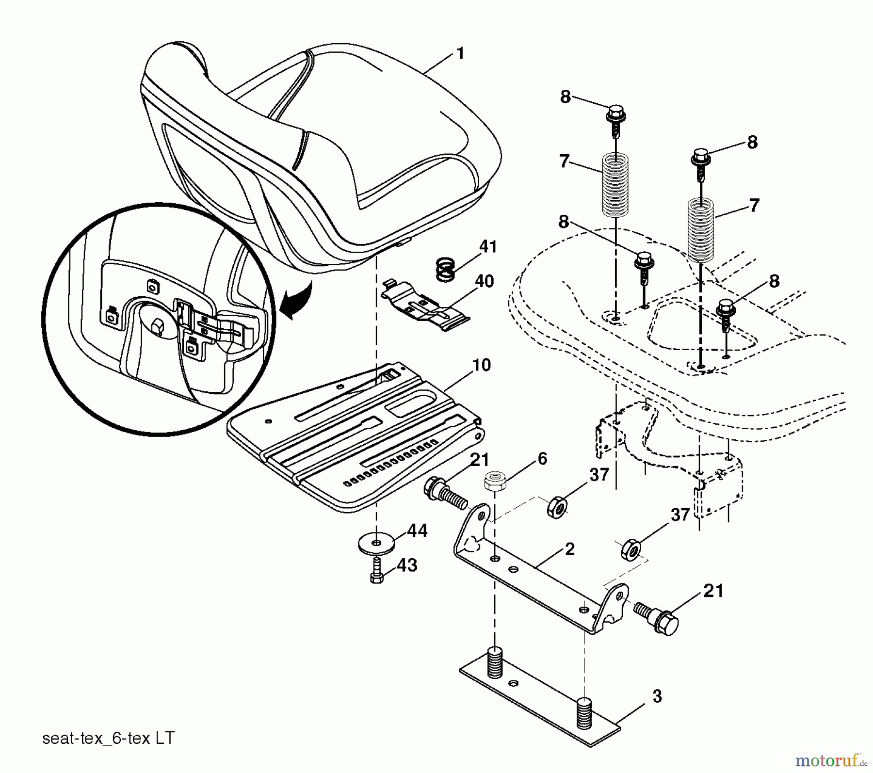 Husqvarna Rasen und Garten Traktoren YTH 2042 (96043016401) - Husqvarna Yard Tractor (2013-02 & After) SEAT