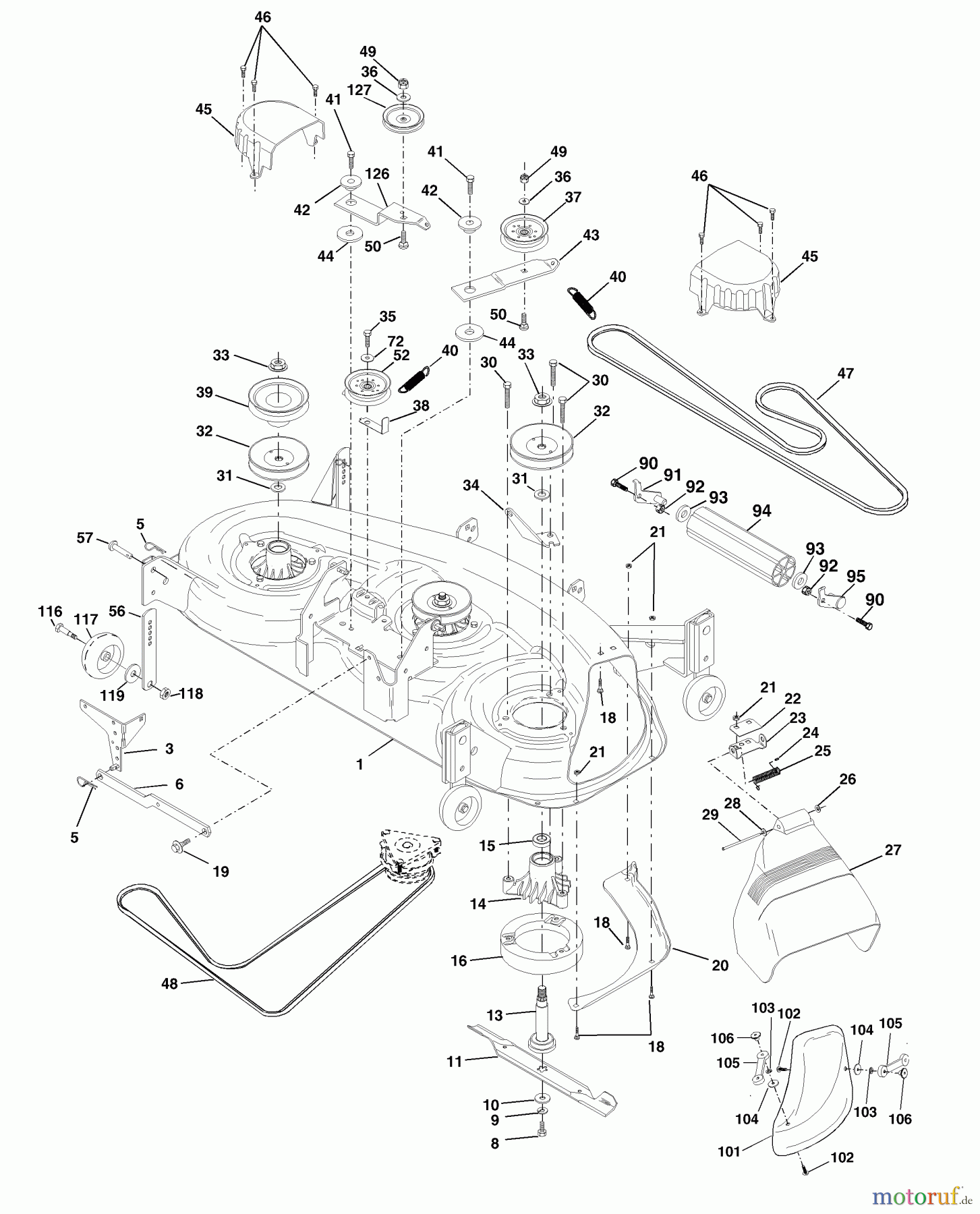  Husqvarna Rasen und Garten Traktoren YTH 2046A (954567079) - Husqvarna Yard Tractor (2000-11 & After) Mower Deck