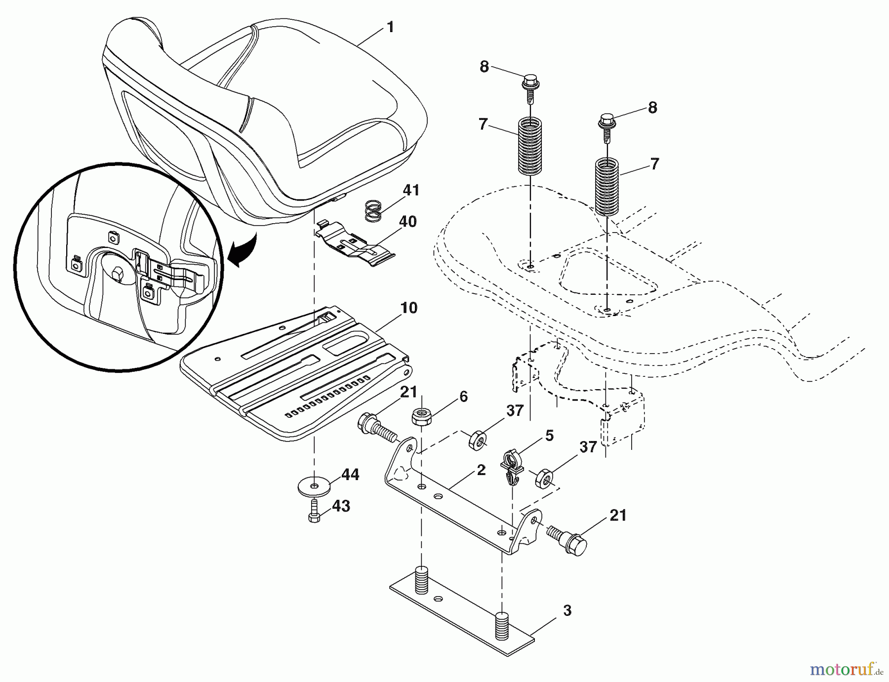 Husqvarna Rasen und Garten Traktoren YTH 20B42T (96043002003) - Husqvarna Yard Tractor (2006-08 & After) Seat
