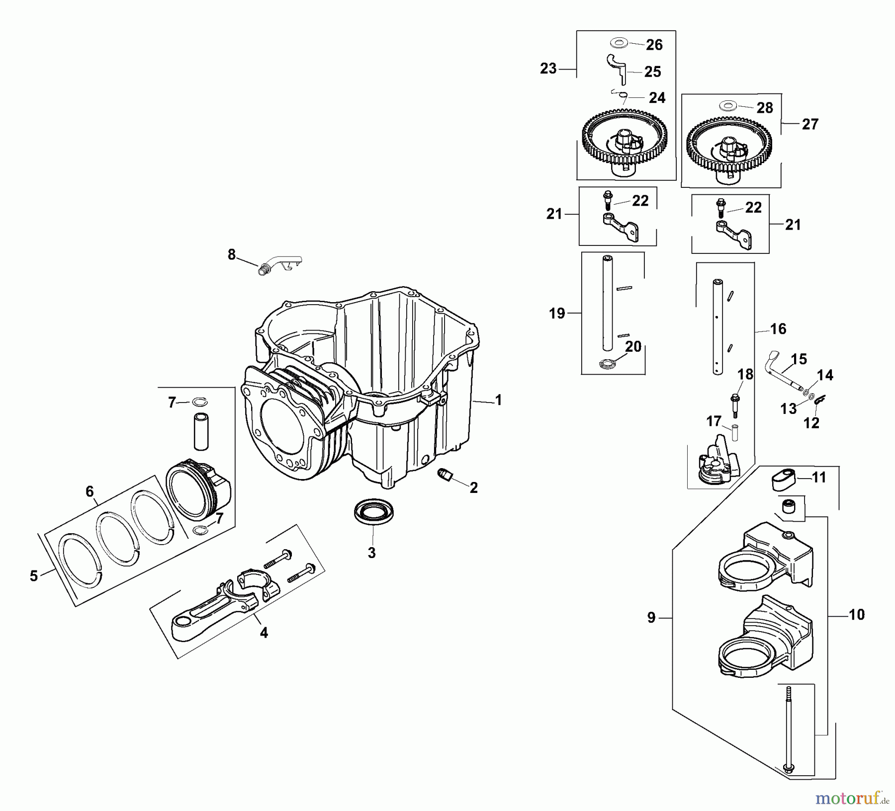 Husqvarna Rasen und Garten Traktoren YTH 20F42T (960430005) (917.279240) - Husqvarna Yard Tractor (2006-05 & After) (Sears Craftsman) Crankcase