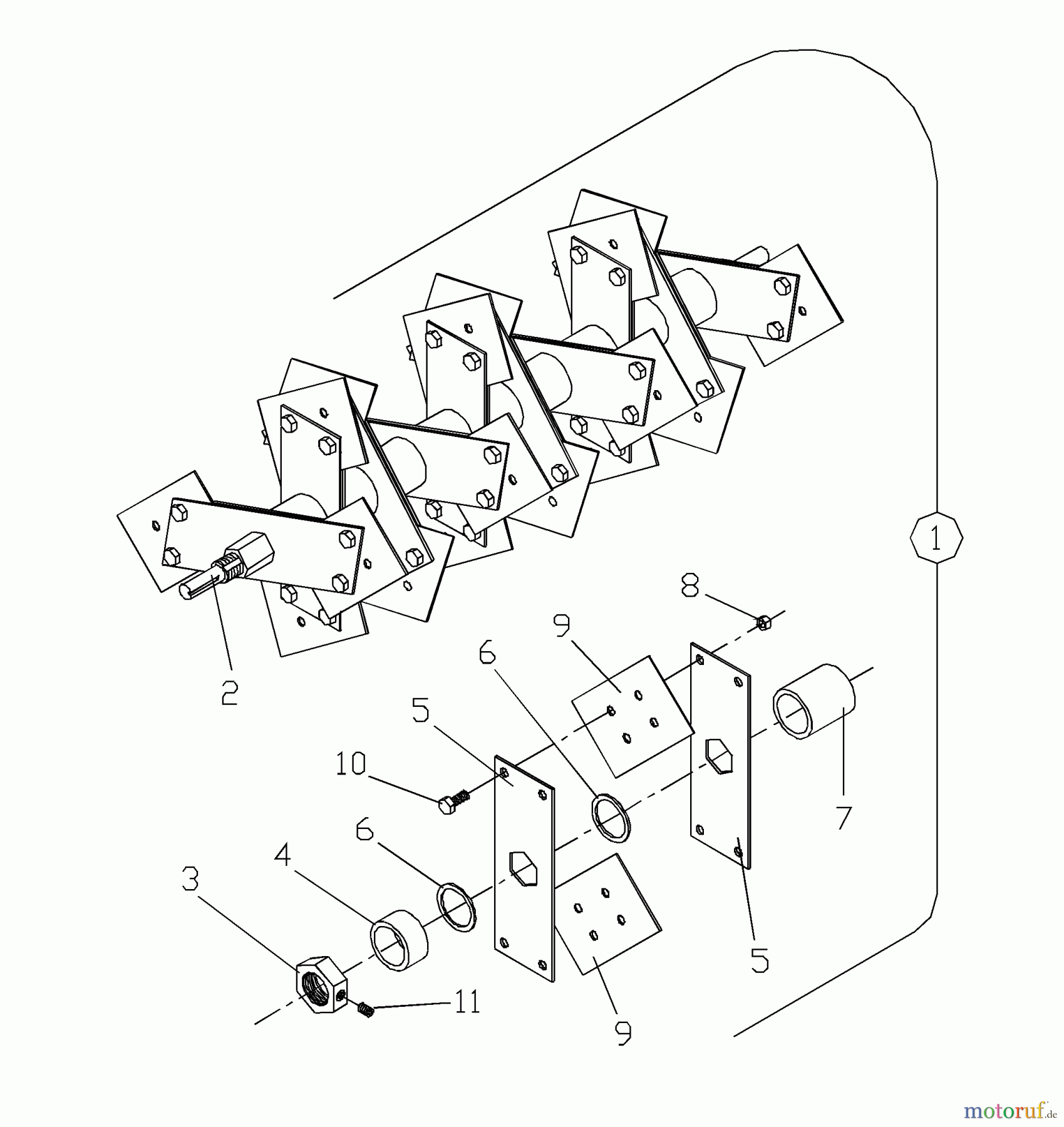 Husqvarna Belüfter / Vertikutierer / Rechen DTH 20A (968999192) - Husqvarna Dethatcher (2000-09 & After) Slicer Shaft Assembly