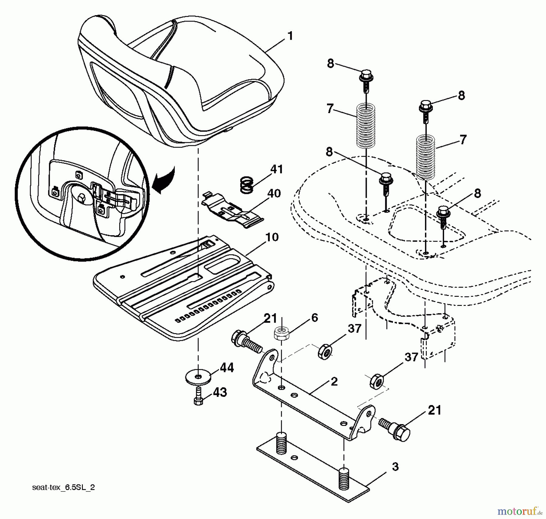 Husqvarna Rasen und Garten Traktoren YTH 20K46 (240460) - Husqvarna Yard Tractor (2010-12 & After) SEAT