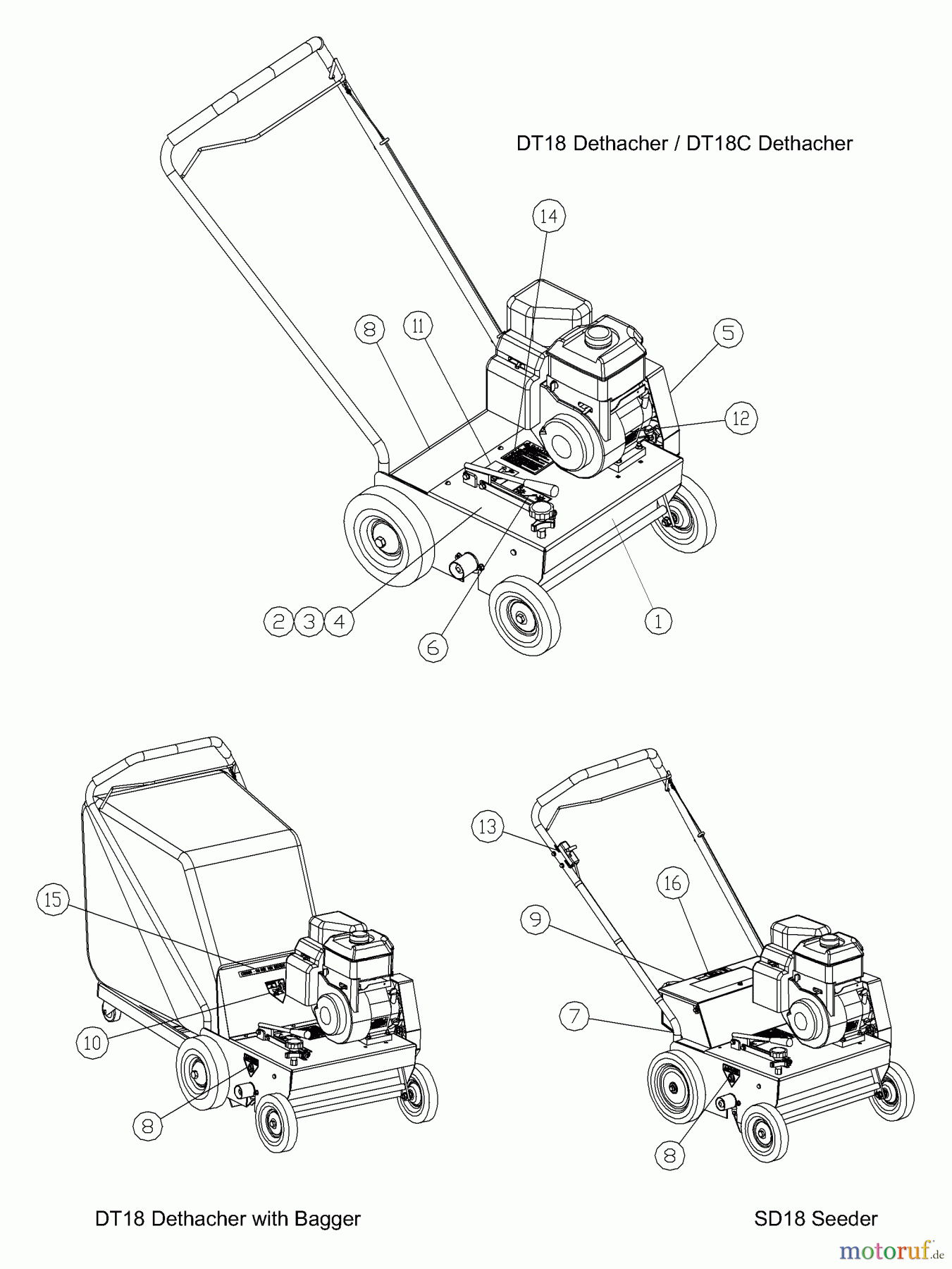 Husqvarna Belüfter / Vertikutierer / Rechen DT 18 C (968981005) - Husqvarna Dethatcher (2000-12 & After) Dethatcher / Seeder Decal Placement
