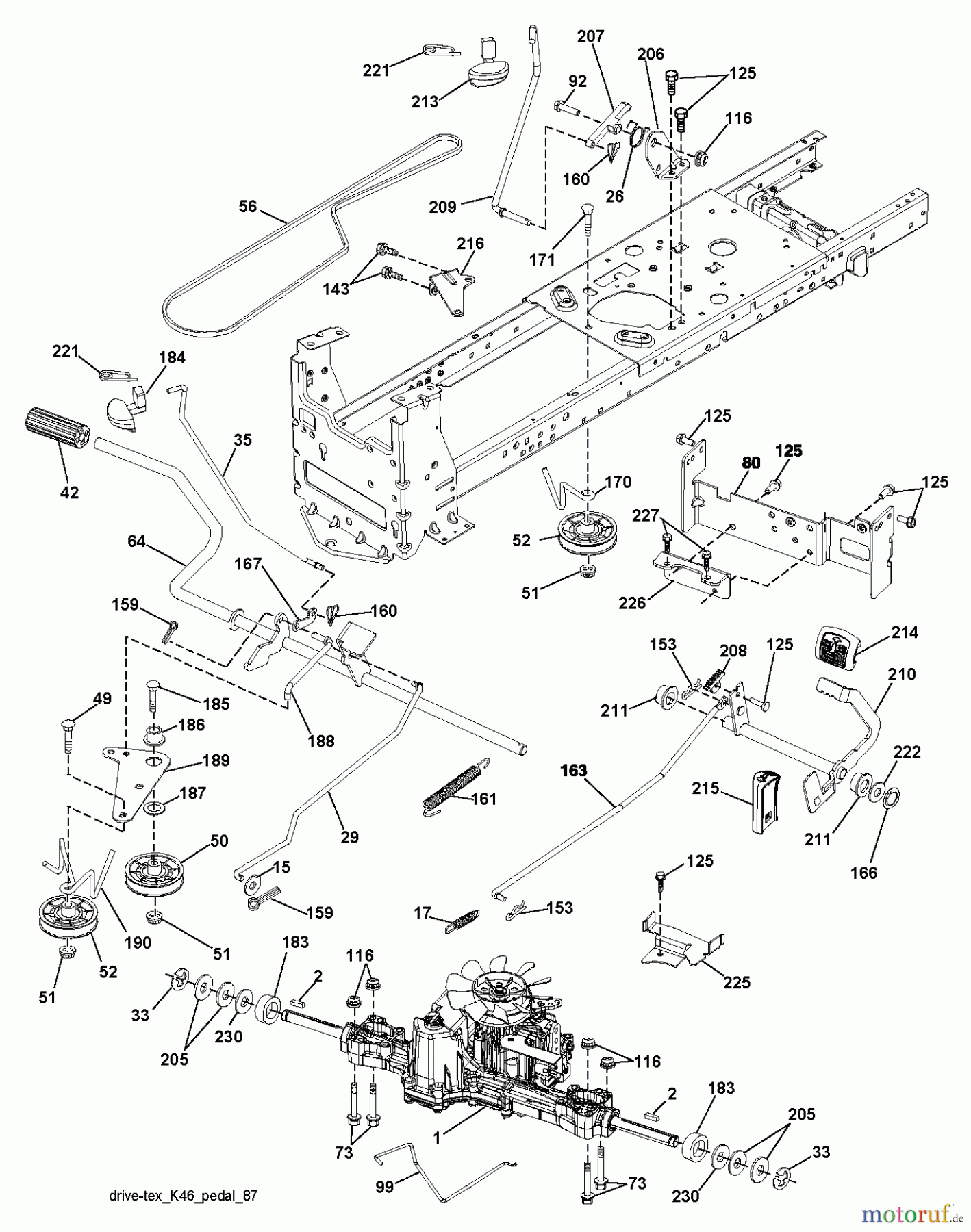 Husqvarna Rasen und Garten Traktoren YTH 20K46 (240461) - Husqvarna Yard Tractor (2011-01 & After) DRIVE