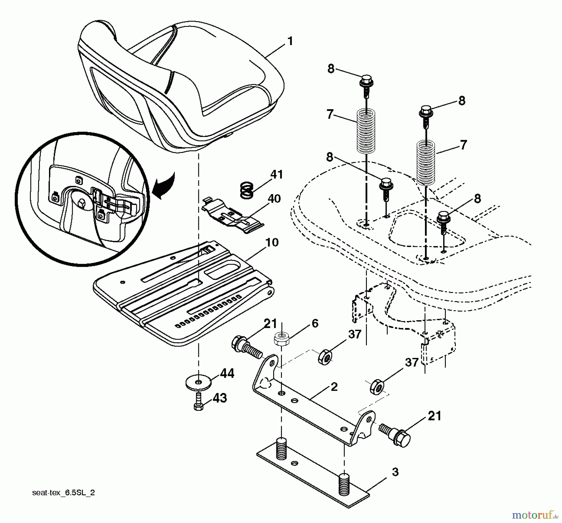 Husqvarna Rasen und Garten Traktoren YTH 20K46 (240464) - Husqvarna Yard Tractor (2012-11 & After) SEAT