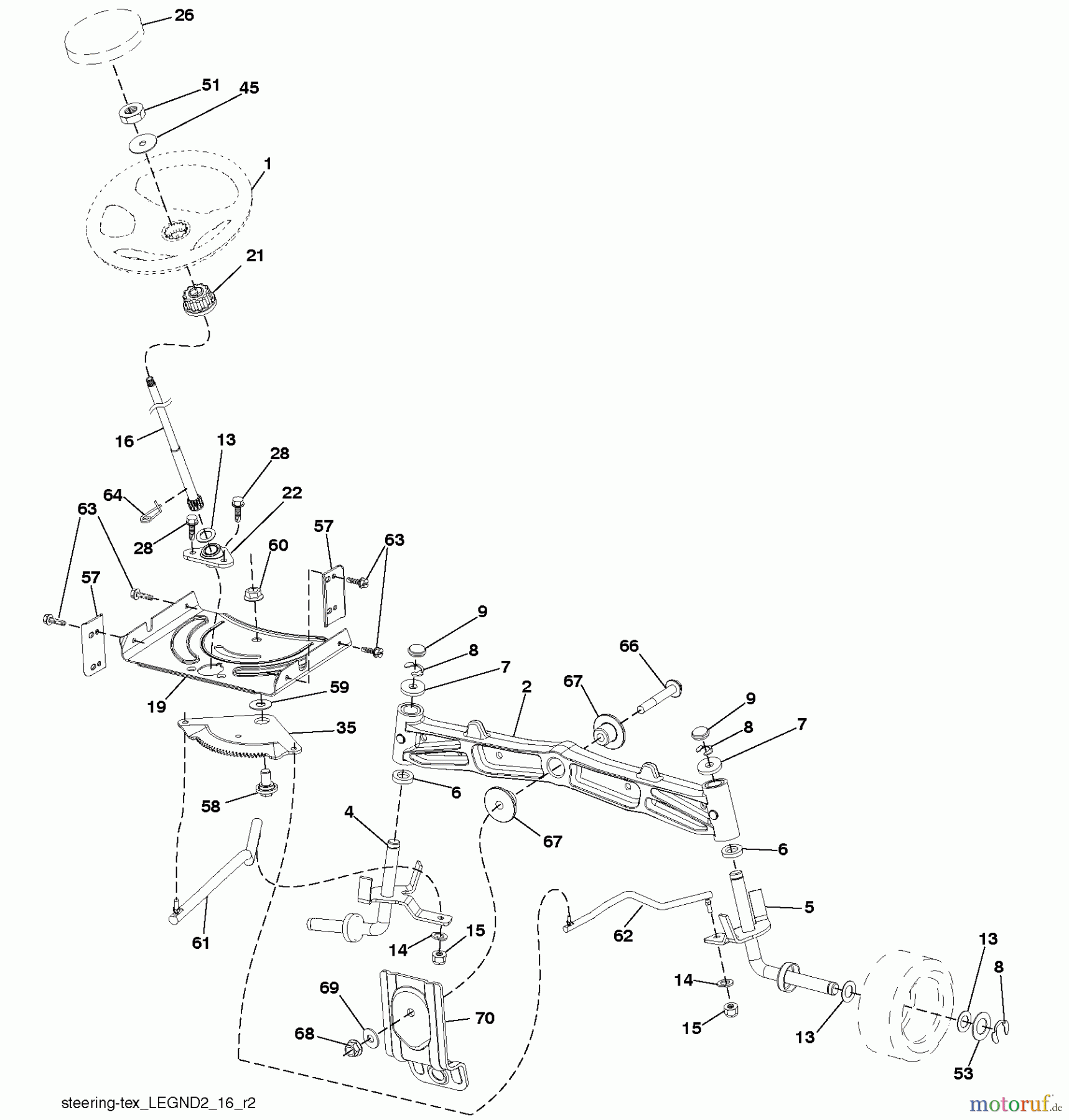 Husqvarna Rasen und Garten Traktoren YTH 20K46 (917.289543) - Husqvarna Yard Tractor (2010-02 & After) (Sears Craftsman) Steering Assembly