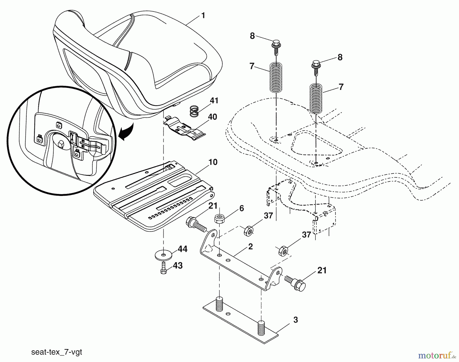 Husqvarna Rasen und Garten Traktoren YTH 20K46 (96043003300) - Husqvarna Yard Tractor (2008-10 & After) Seat Assembly