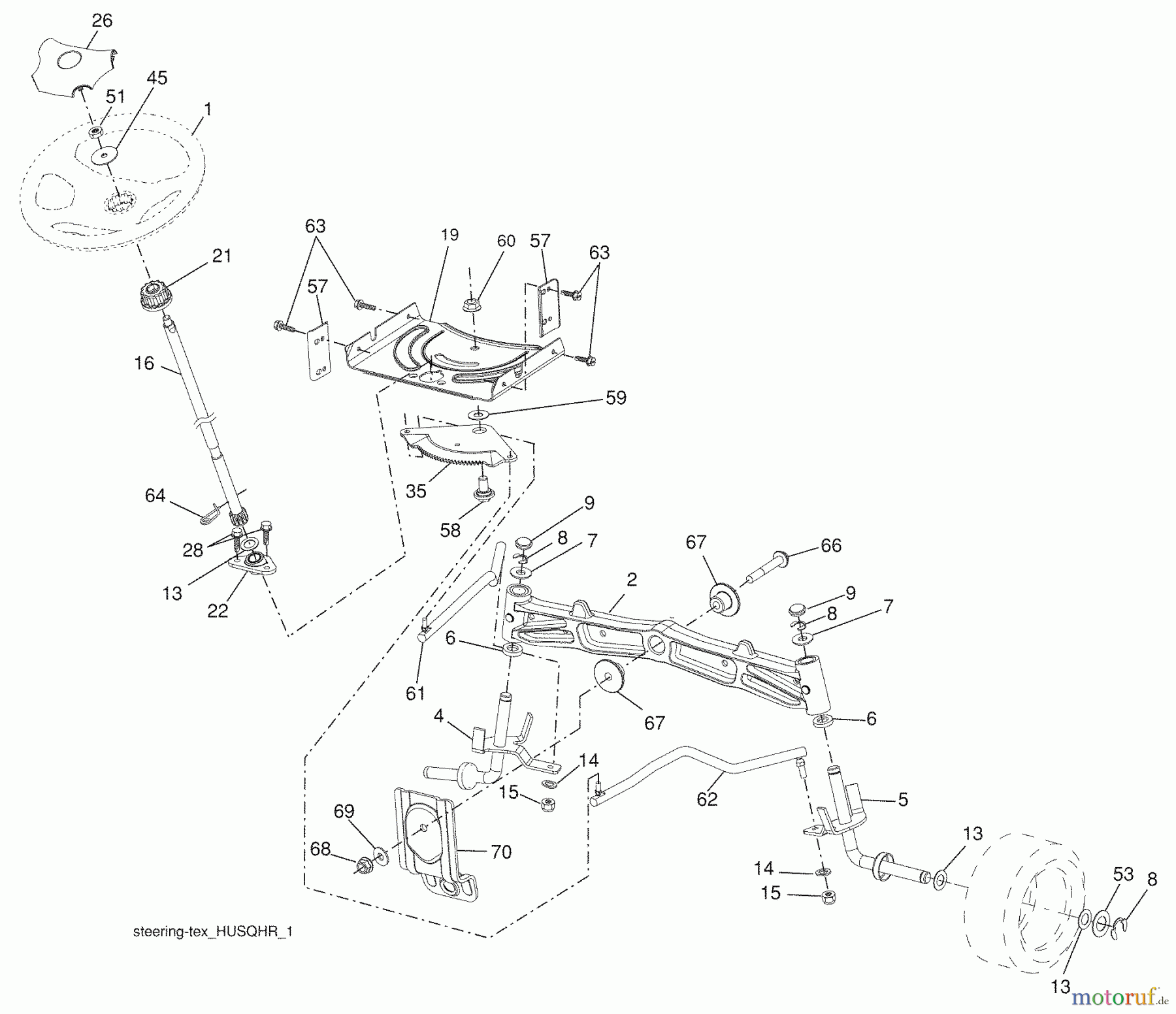  Husqvarna Rasen und Garten Traktoren YTH 20K46 (96043003304) - Husqvarna Yard Tractor (2009-05 & After) Steering Assembly