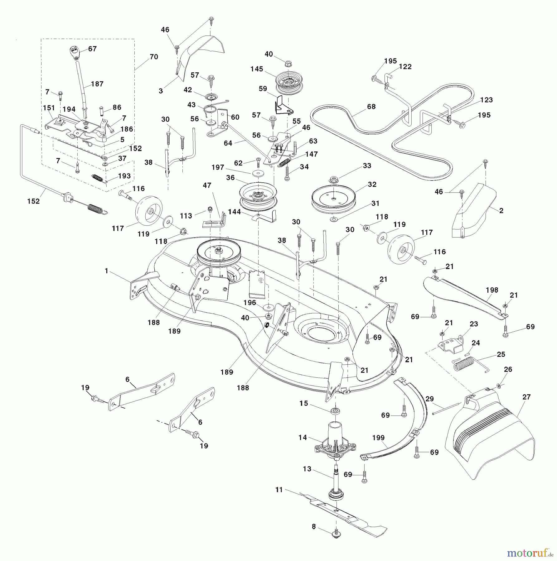  Husqvarna Rasen und Garten Traktoren YTH 20K46 (96045000403) - Husqvarna Yard Tractor (2007-10 & After) Mower Deck
