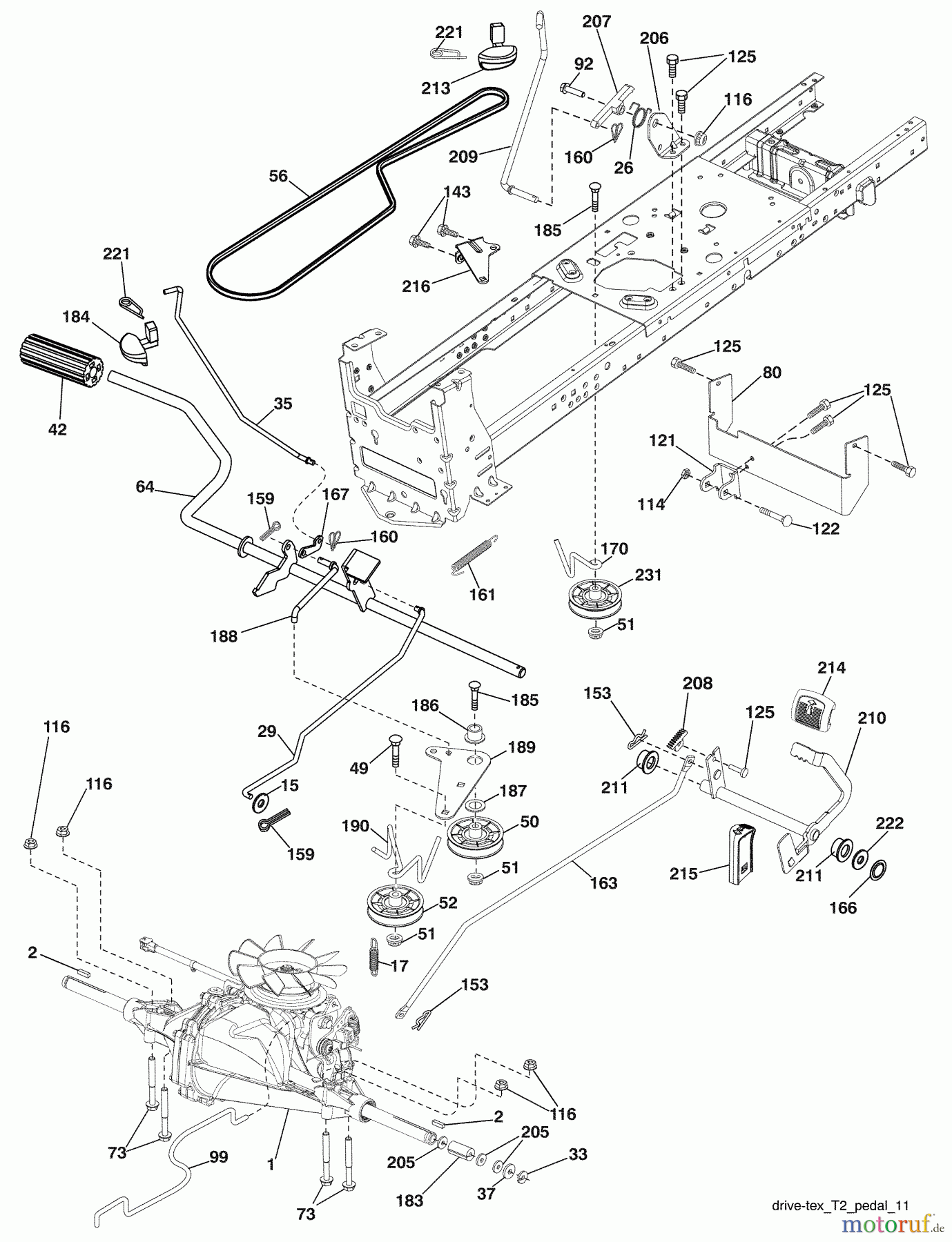 Husqvarna Rasen und Garten Traktoren YTH 20K46 (96045000409) - Husqvarna Yard Tractor (2008-12 & After) Drive