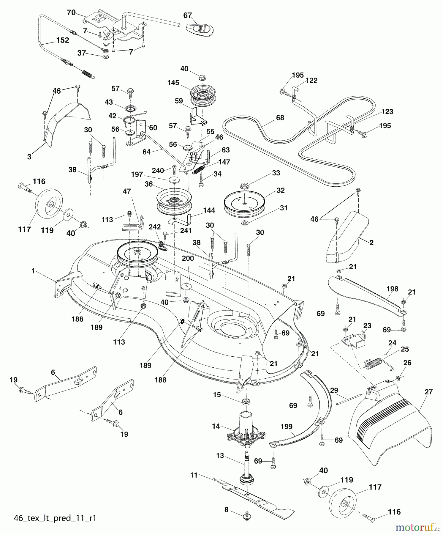 Husqvarna Rasen und Garten Traktoren YTH 20K46 (96045000410) - Husqvarna Yard Tractor (2008-12 & After) Mower Deck