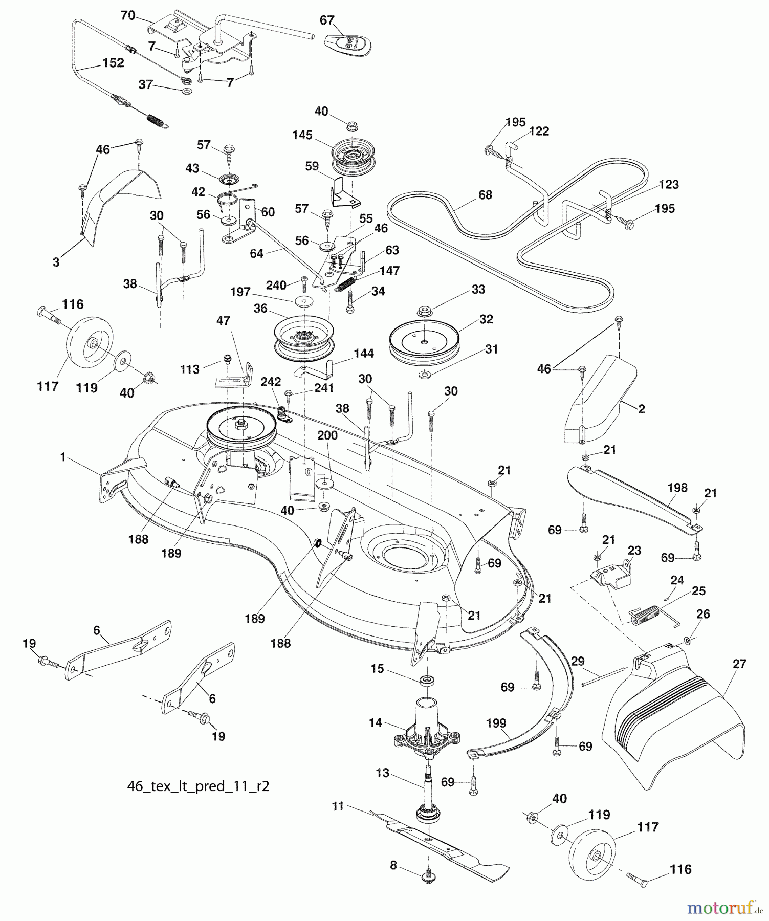 Husqvarna Rasen und Garten Traktoren YTH 20K46 (96045000413) - Husqvarna Yard Tractor (2009-01 & After) Mower Deck