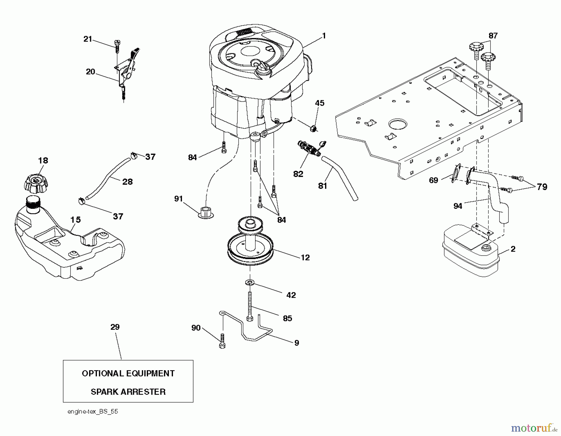 Husqvarna Rasen und Garten Traktoren YTH 2146 (96048004201) - Husqvarna Yard Tractor (2013-04) ENGINE