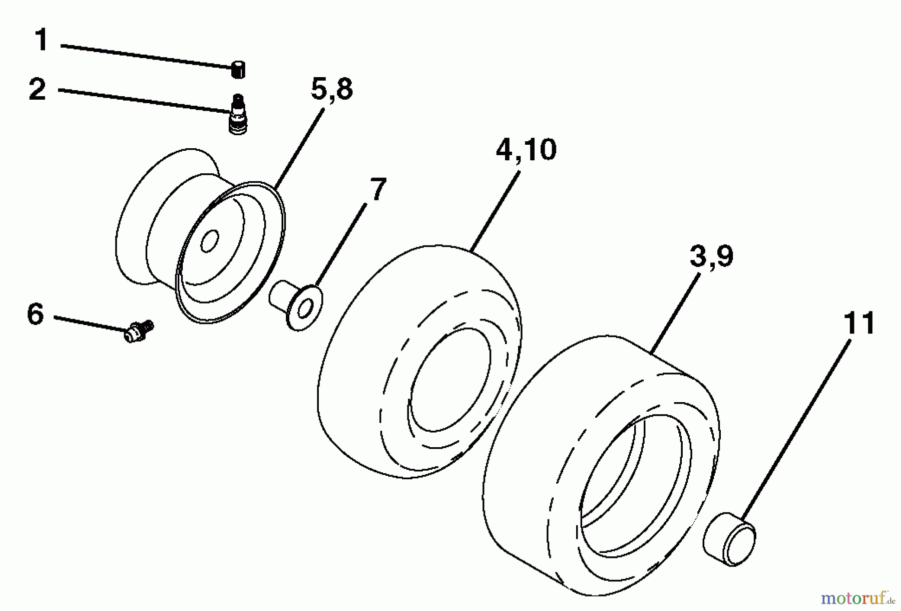 Husqvarna Rasen und Garten Traktoren YTH 2148 (954572035) (LO21H48E) - Husqvarna Yard Tractor (2005-05 & After) Wheels & Tires