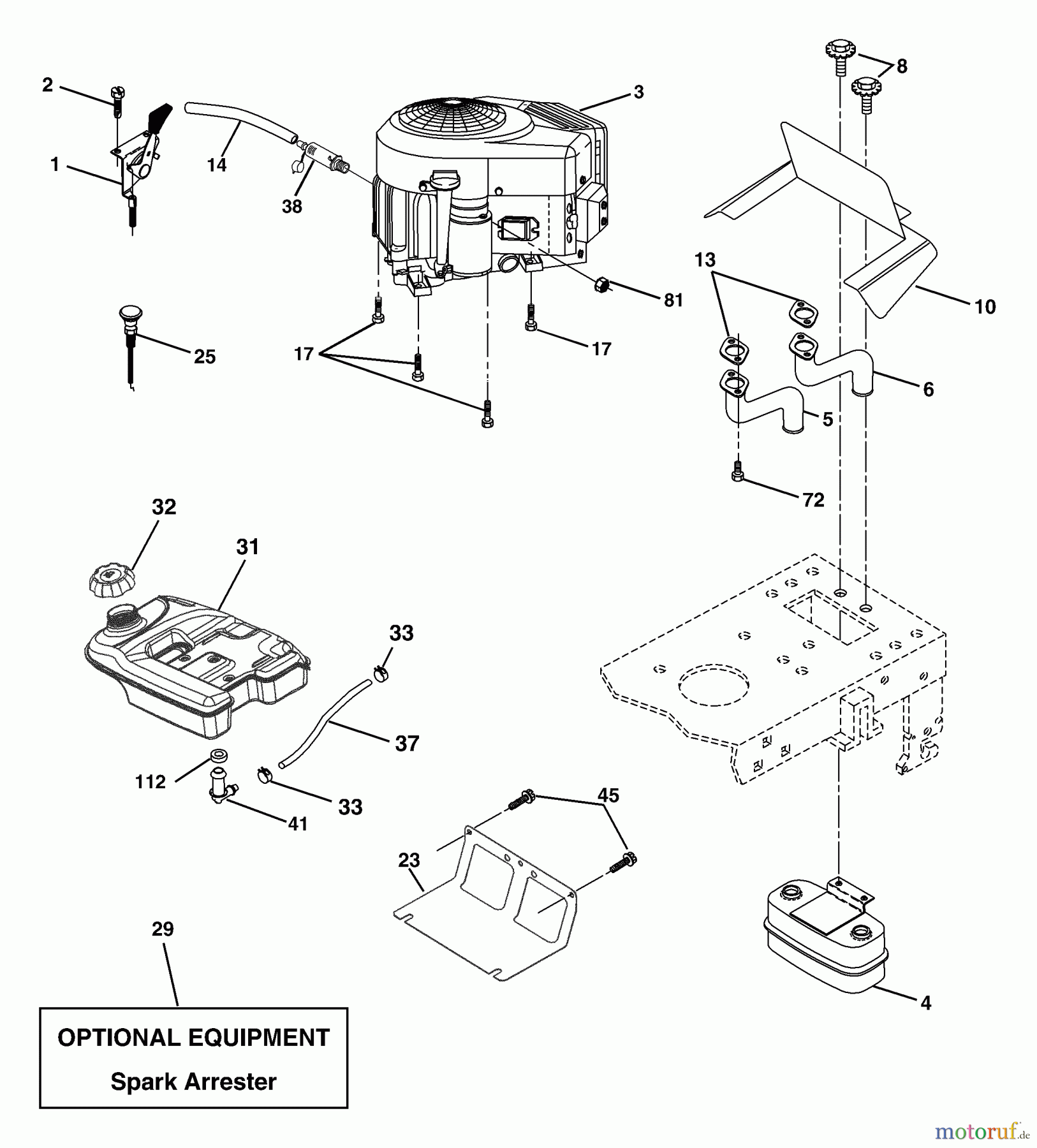 Husqvarna Rasen und Garten Traktoren YTH 2148 (954572035) (LO21H48G) - Husqvarna Yard Tractor (2004-04 to 2004-03) Engine