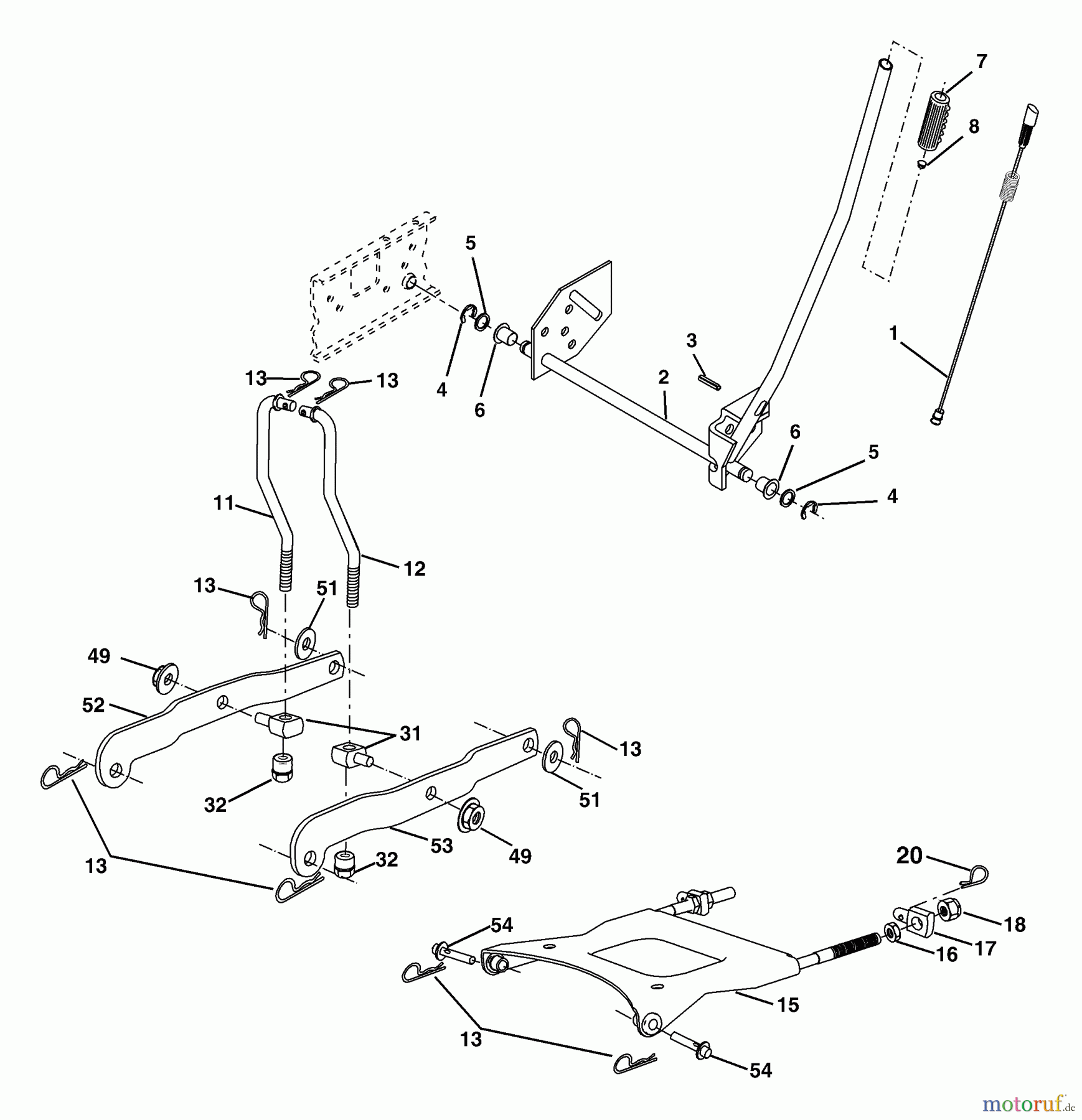 Husqvarna Rasen und Garten Traktoren YTH 2148 (954572035) (LO21H48C) - Husqvarna Yard Tractor (2004-03 to 2004-02) Mower Lift