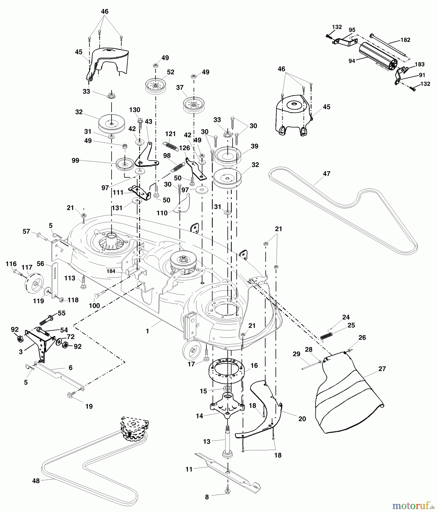 Husqvarna Rasen und Garten Traktoren YTH 2148A (954571960) - Husqvarna Yard Tractor (2003-11 & After) Mower Deck