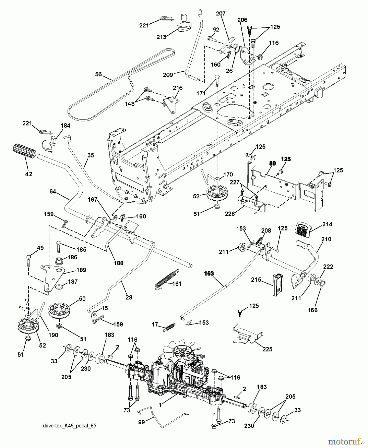 Husqvarna Rasen und Garten Traktoren YTH 21K46 (96043012301) - Husqvarna Yard Tractor (2011-08 & After) DRIVE