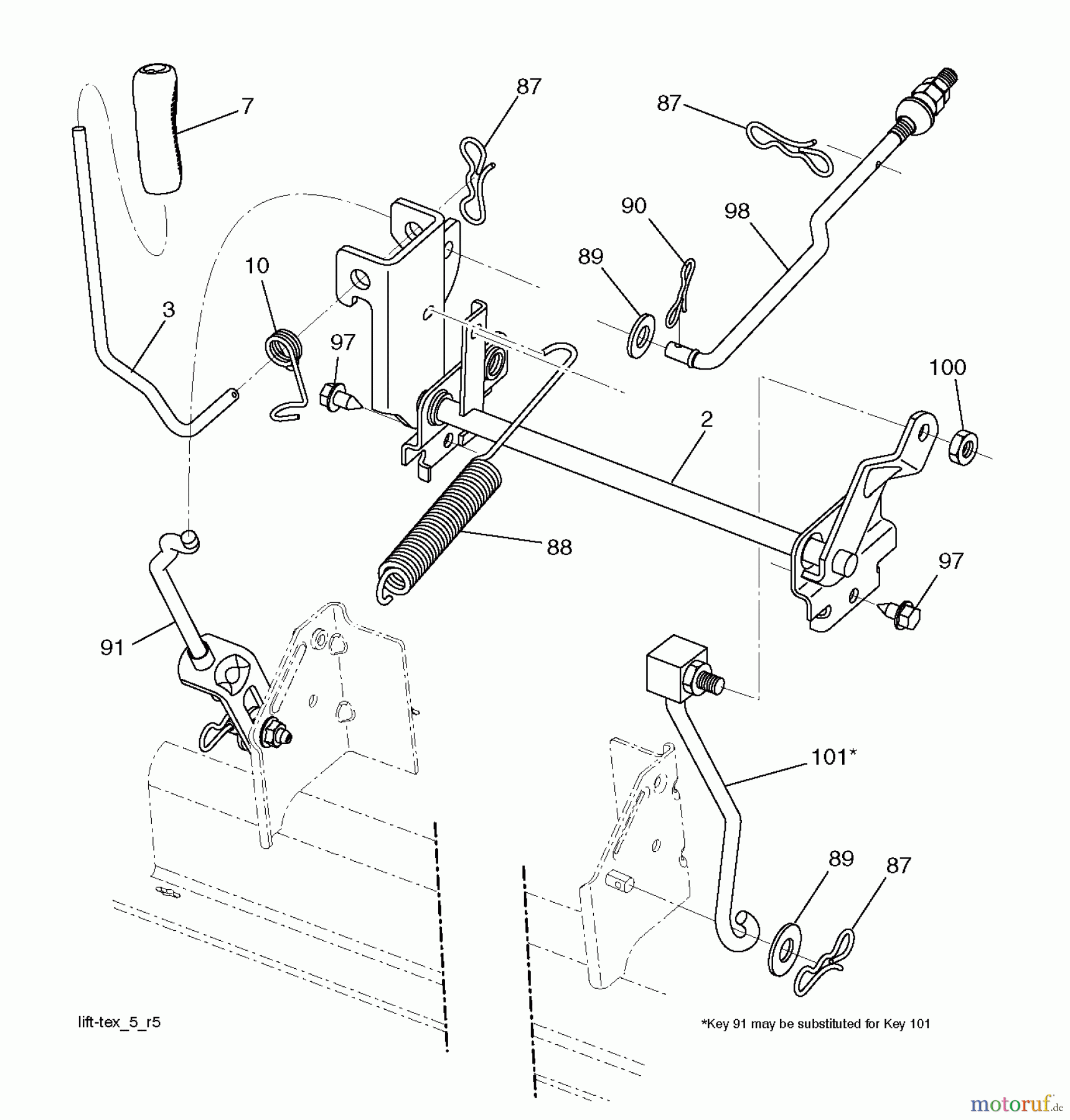  Husqvarna Rasen und Garten Traktoren YTH 223T (96041021000) - Husqvarna Yard Tractor (2010-11 & After) MOWER LIFT LEVER