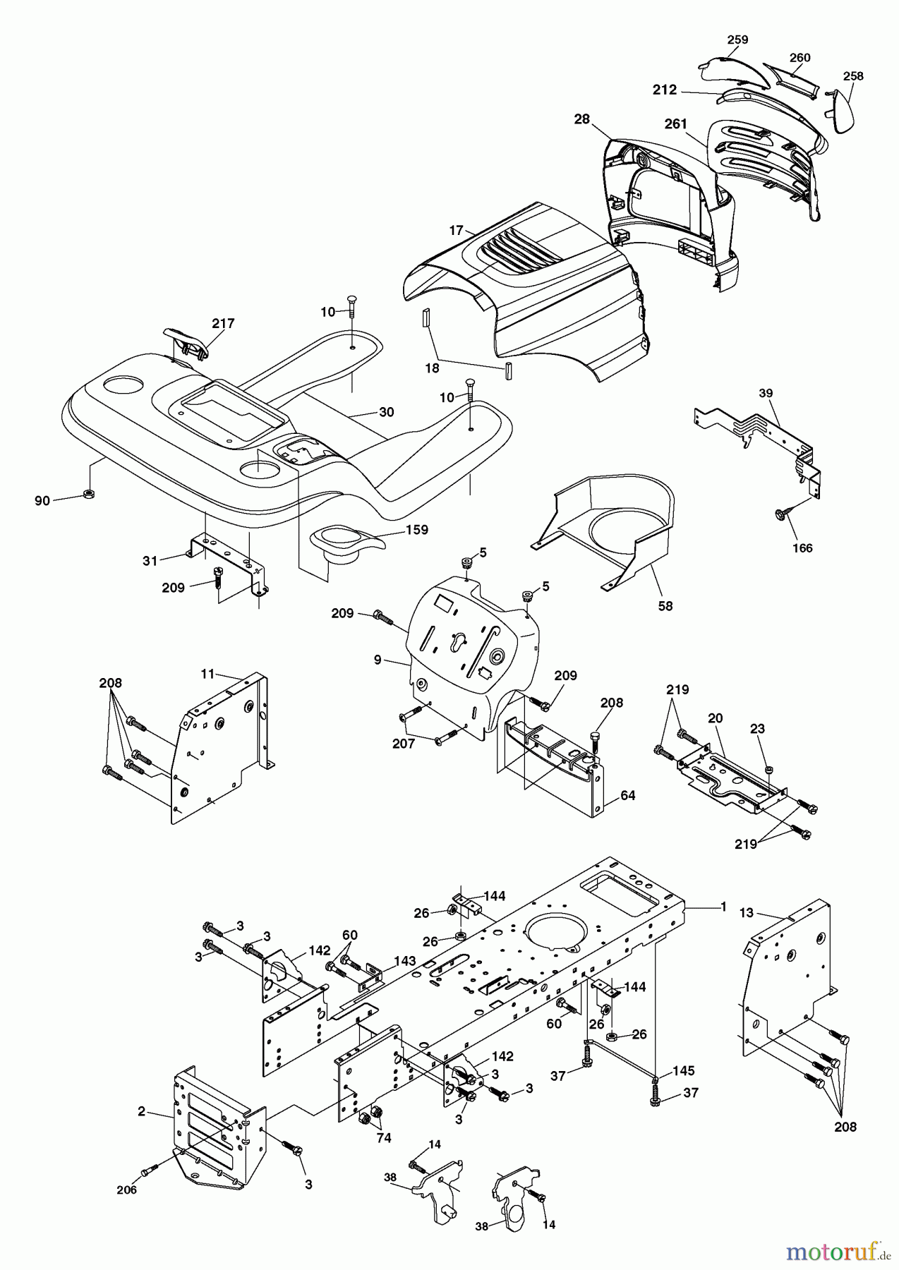 Husqvarna Rasen und Garten Traktoren YTH 2242B (954570383) - Husqvarna Yard Tractor (2003-01 & After) Chassis And Enclossures