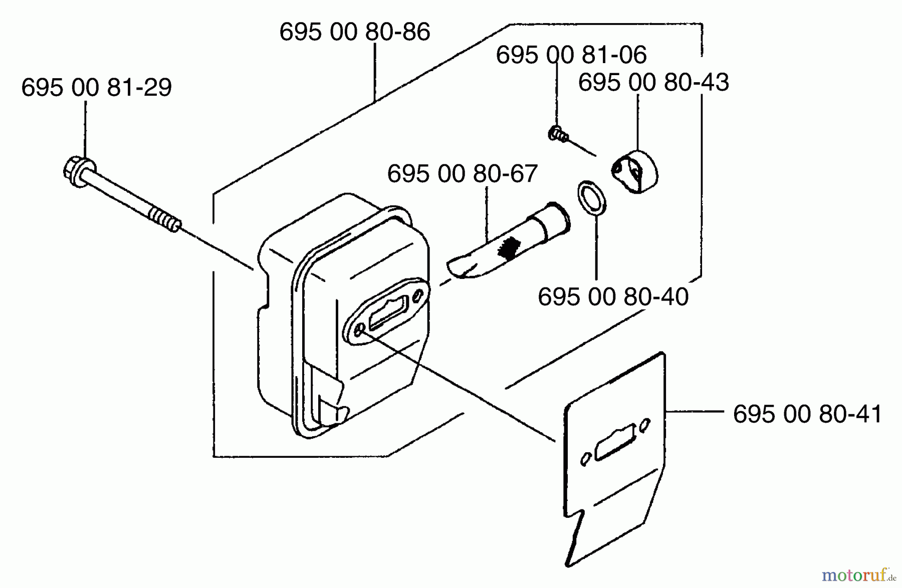 Husqvarna Bläser / Sauger / Häcksler / Mulchgeräte 125 BT - Husqvarna Backpack Blower (2003-07 to 2004-09) Muffler Assy.