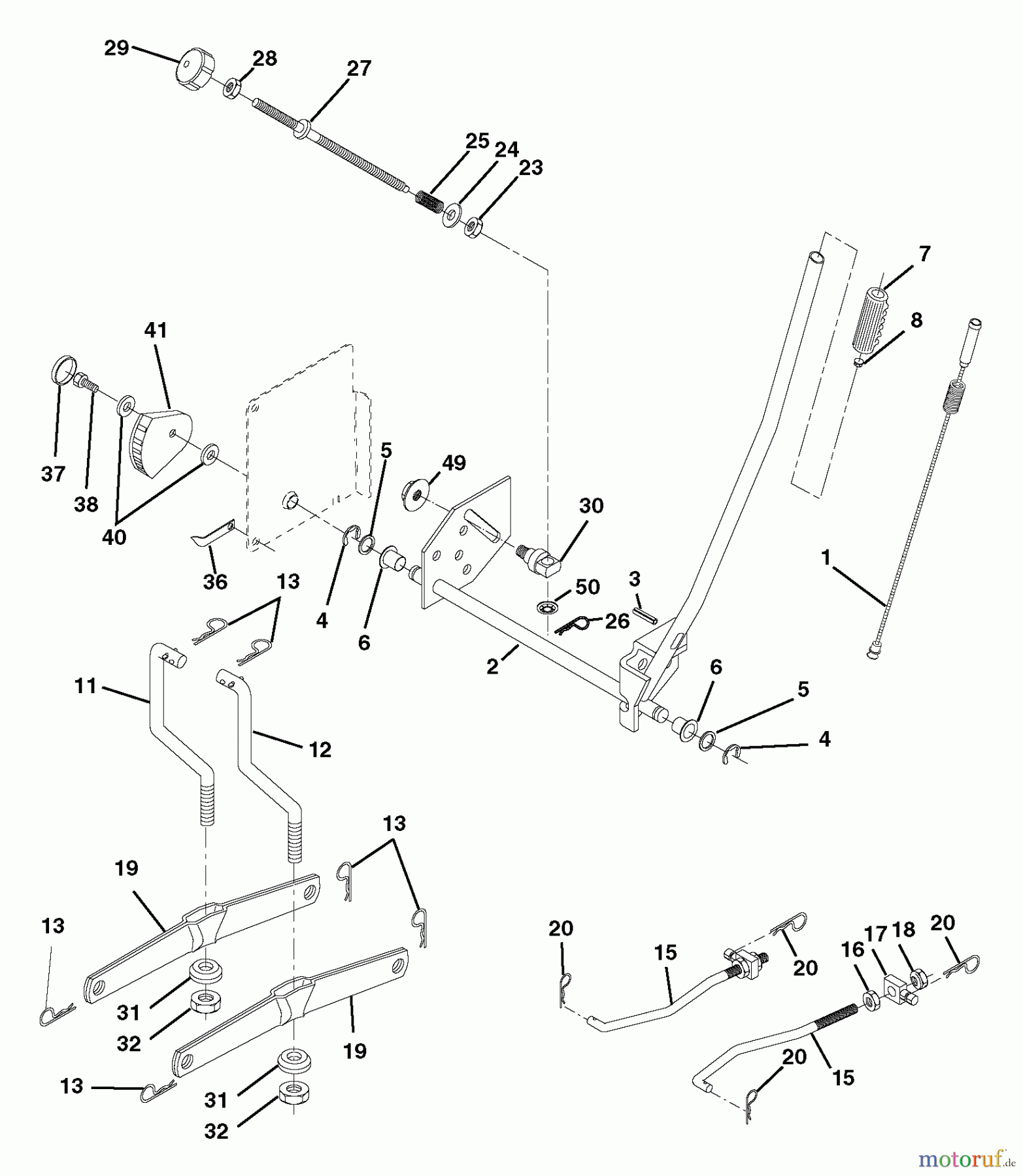 Husqvarna Rasen und Garten Traktoren YTH 2242B (954570383) - Husqvarna Yard Tractor (2003-01 & After) Mower Lift