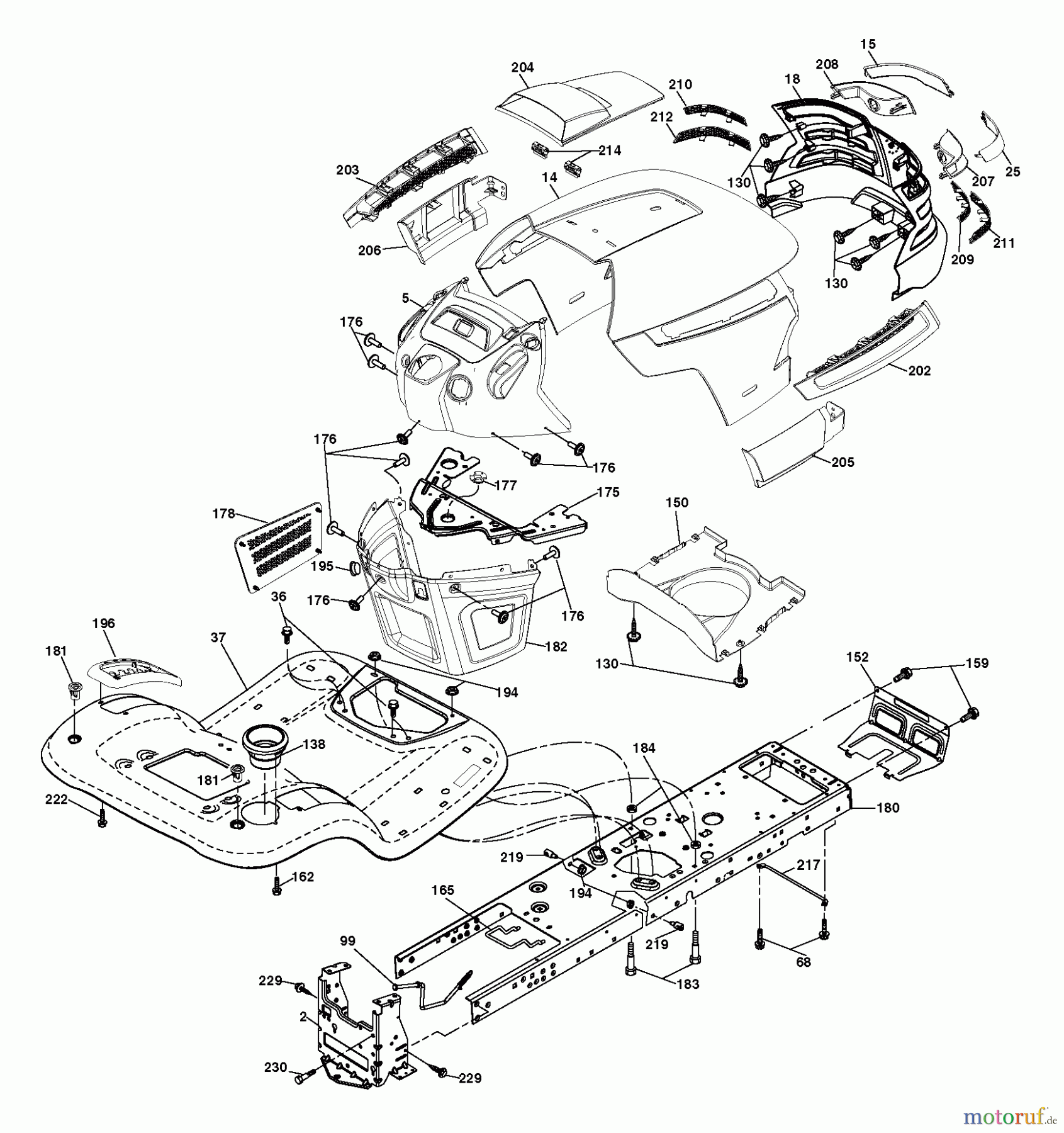 Husqvarna Rasen und Garten Traktoren YTH 2242T (917.279180) - Husqvarna Yard Tractor (2006-05 & After) (Sears Craftsman) Chassis
