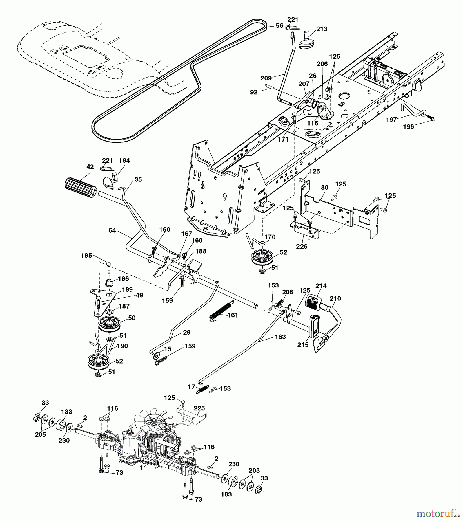 Husqvarna Rasen und Garten Traktoren YTH 2242T (917.279181) - Husqvarna Yard Tractor (2006-05 & After) (Sears Craftsman) Drive