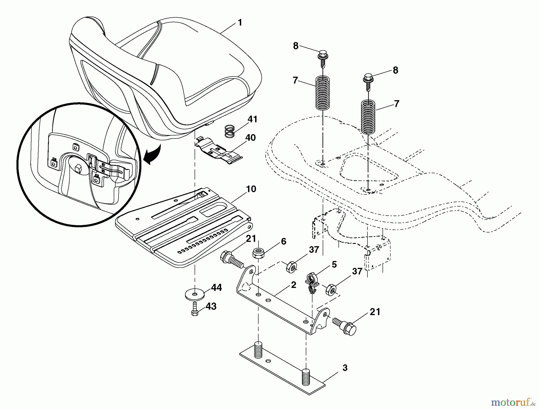 Husqvarna Rasen und Garten Traktoren YTH 2242T (917.279180) - Husqvarna Yard Tractor (2006-05 & After) (Sears Craftsman) Seat Assembly