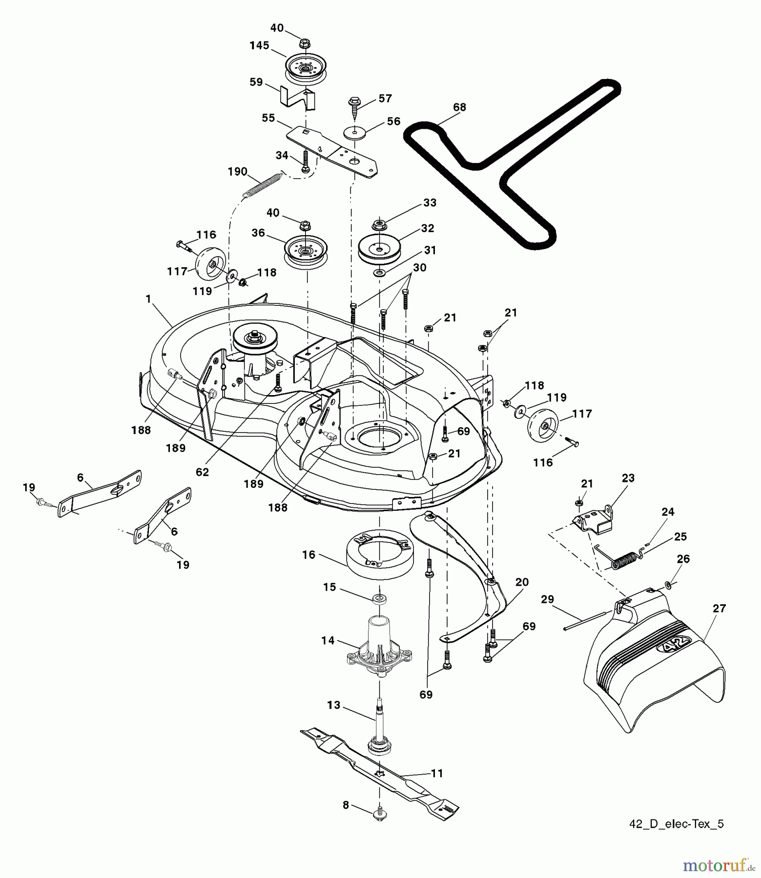 Husqvarna Rasen und Garten Traktoren YTH 2242T (96043002101) - Husqvarna Yard Tractor (2006-03 & After) Mower Deck