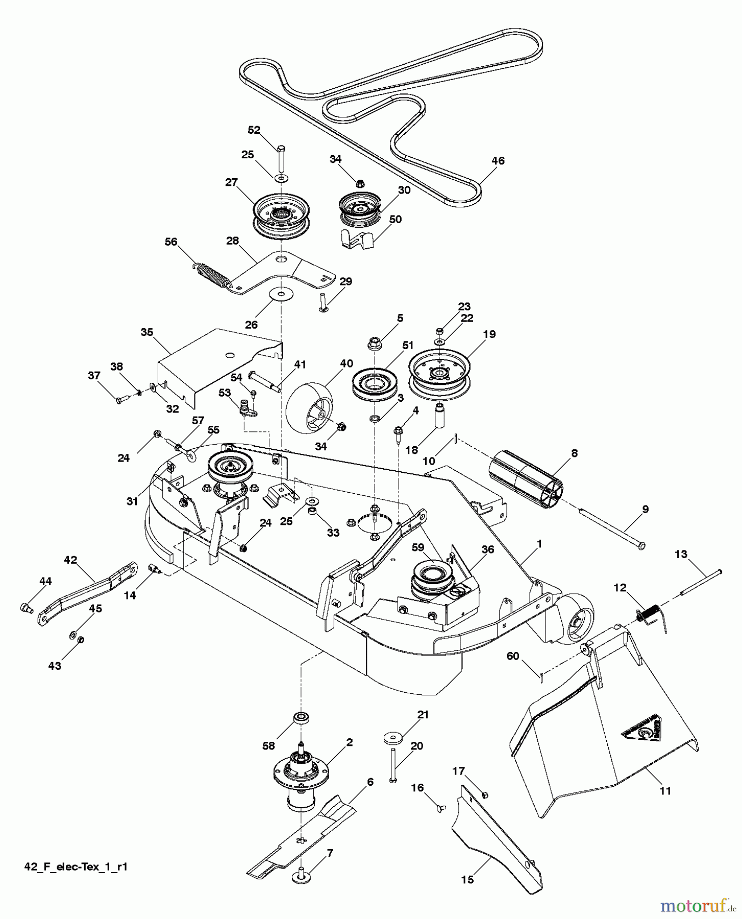 Husqvarna Rasen und Garten Traktoren YTH 2242TDF (96041017301) - Husqvarna Yard Tractor (2010-03 & After) MOWER DECK / CUTTING DECK
