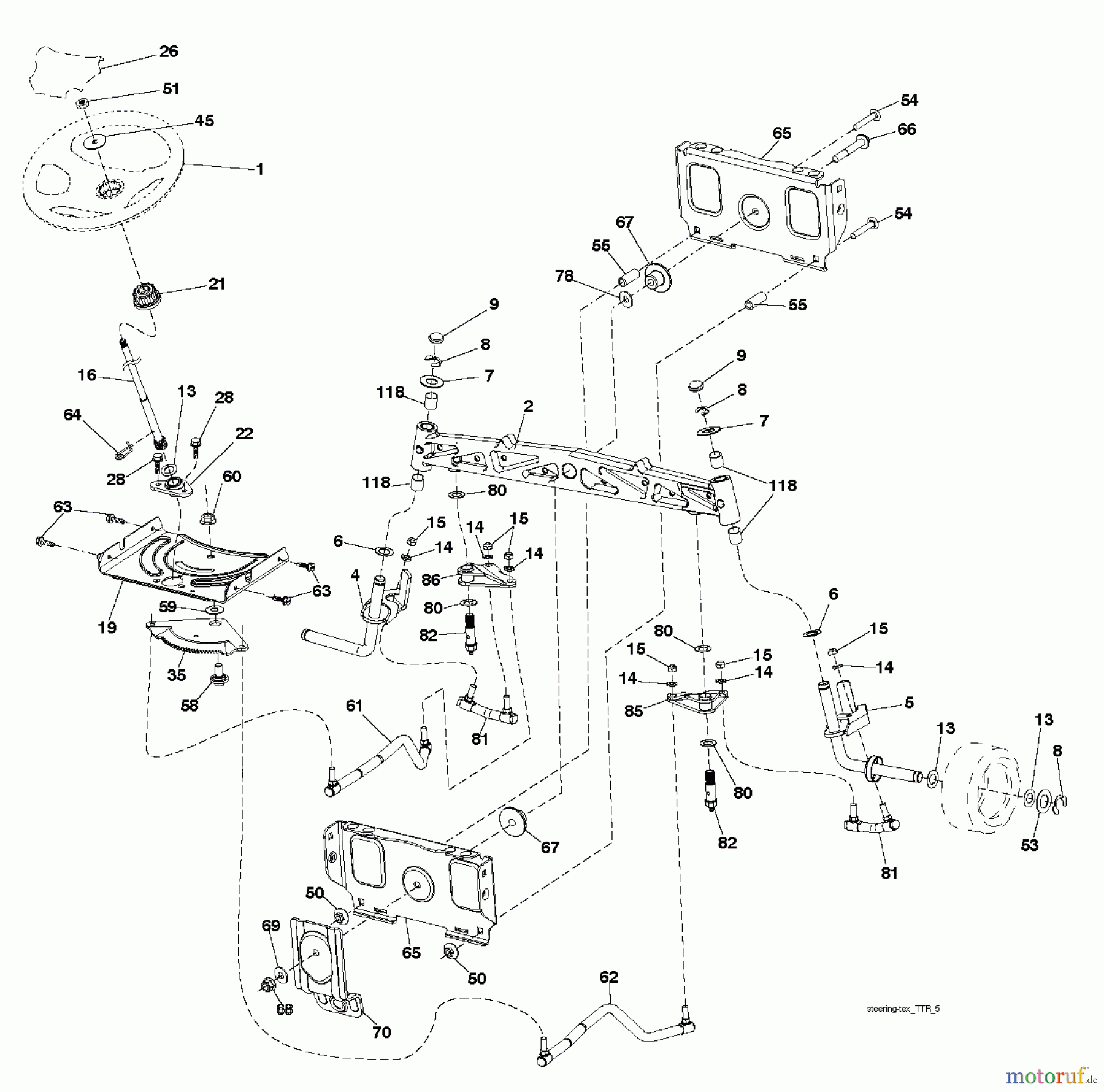  Husqvarna Rasen und Garten Traktoren YTH 2242TDRF (96041023700) - Husqvarna Yard Tractor (2011-05 & After) STEERING