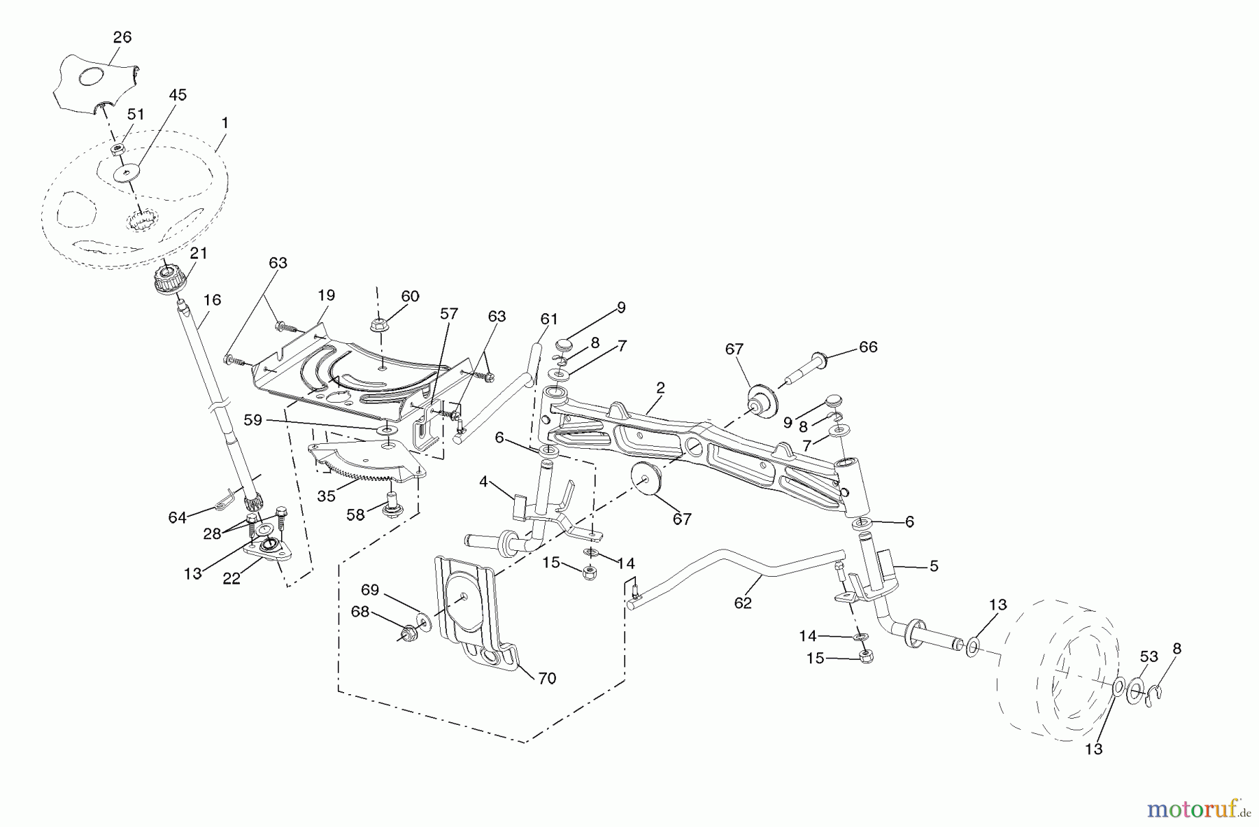 Husqvarna Rasen und Garten Traktoren YTH 2246 (96043003700) - Husqvarna Yard Tractor (2006-11 & After) Steering
