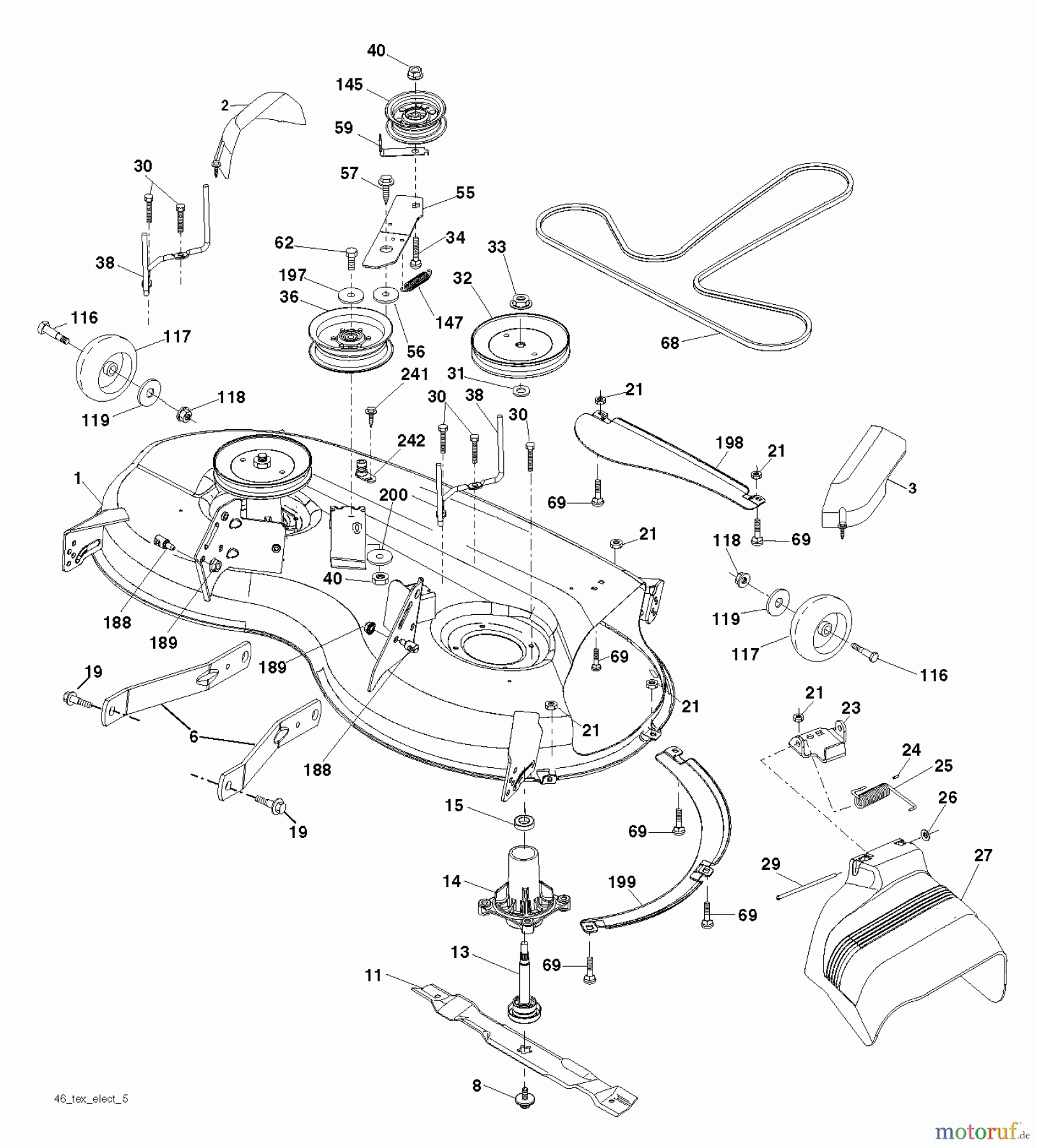 Husqvarna Rasen und Garten Traktoren YTH 2246TDR (96041027200) - Husqvarna Yard Tractor (2011-06 & After) MOWER DECK / CUTTING DECK