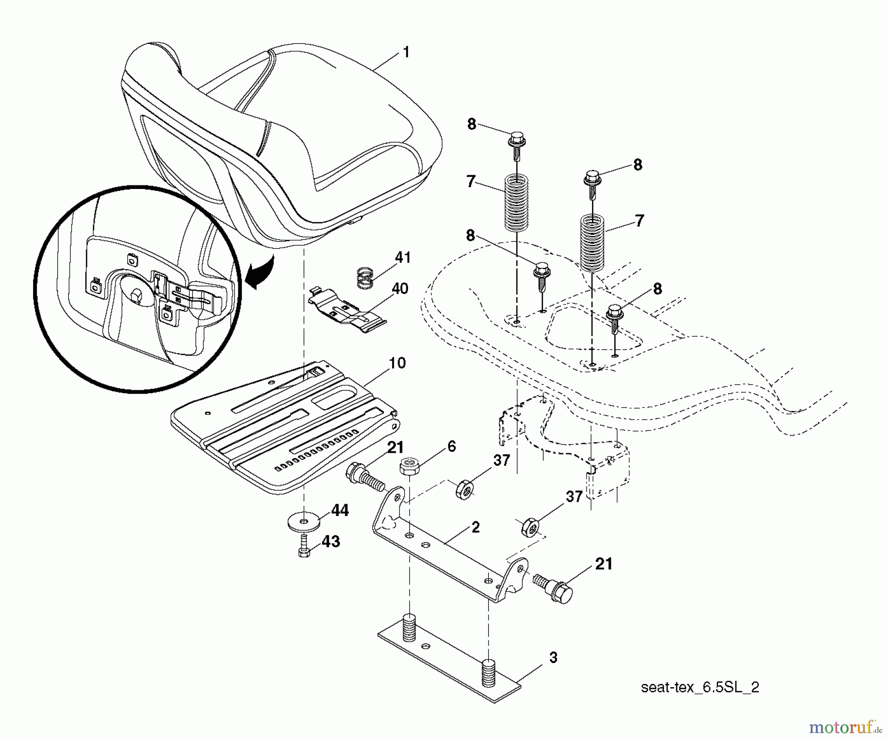 Husqvarna Rasen und Garten Traktoren YTH 2246TDR (96041027201) - Husqvarna Yard Tractor (2012-11 & After) SEAT
