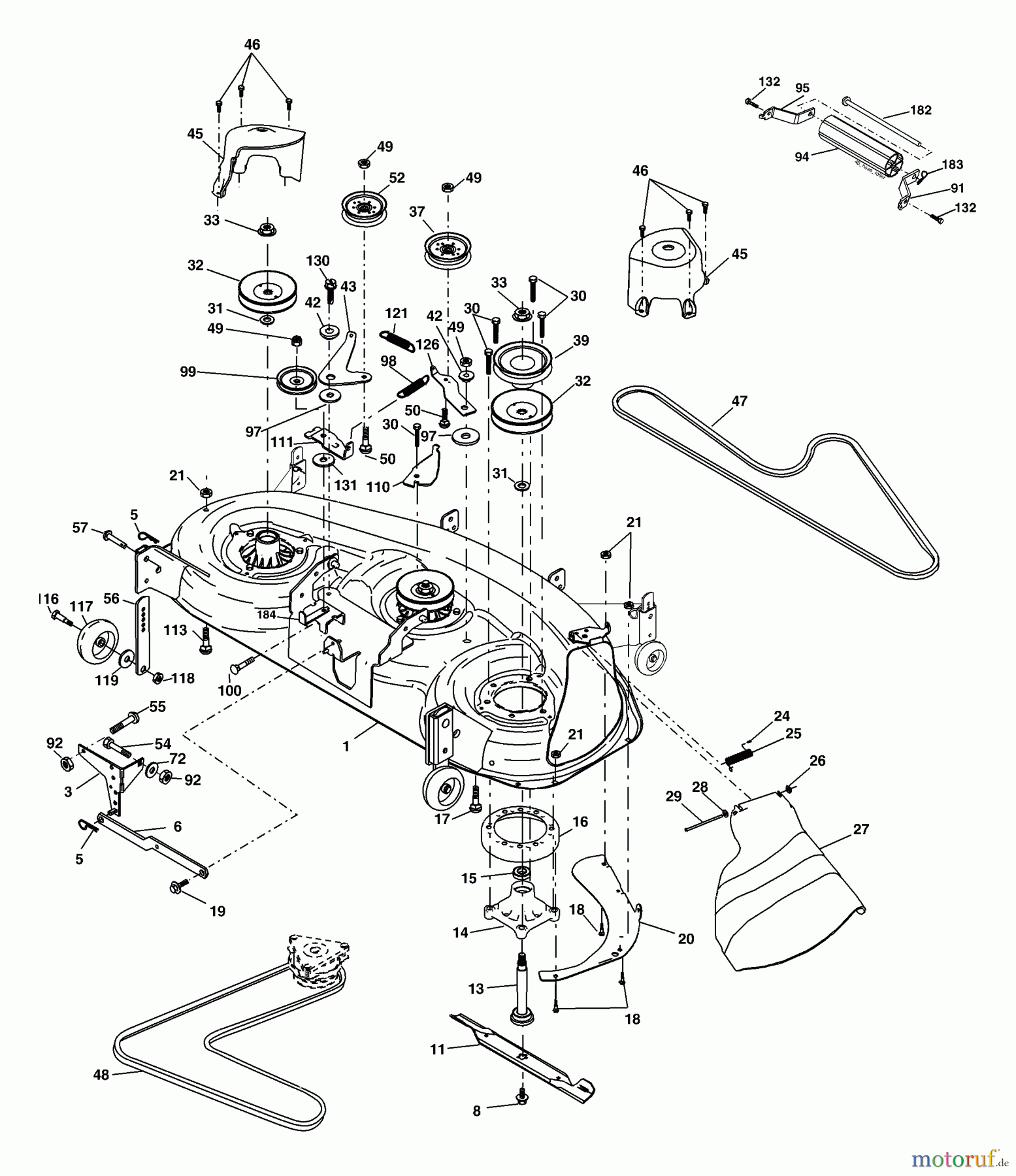 Husqvarna Rasen und Garten Traktoren YTH 2248A (954571977) - Husqvarna Yard Tractor (2004-06 & After) Mower Deck