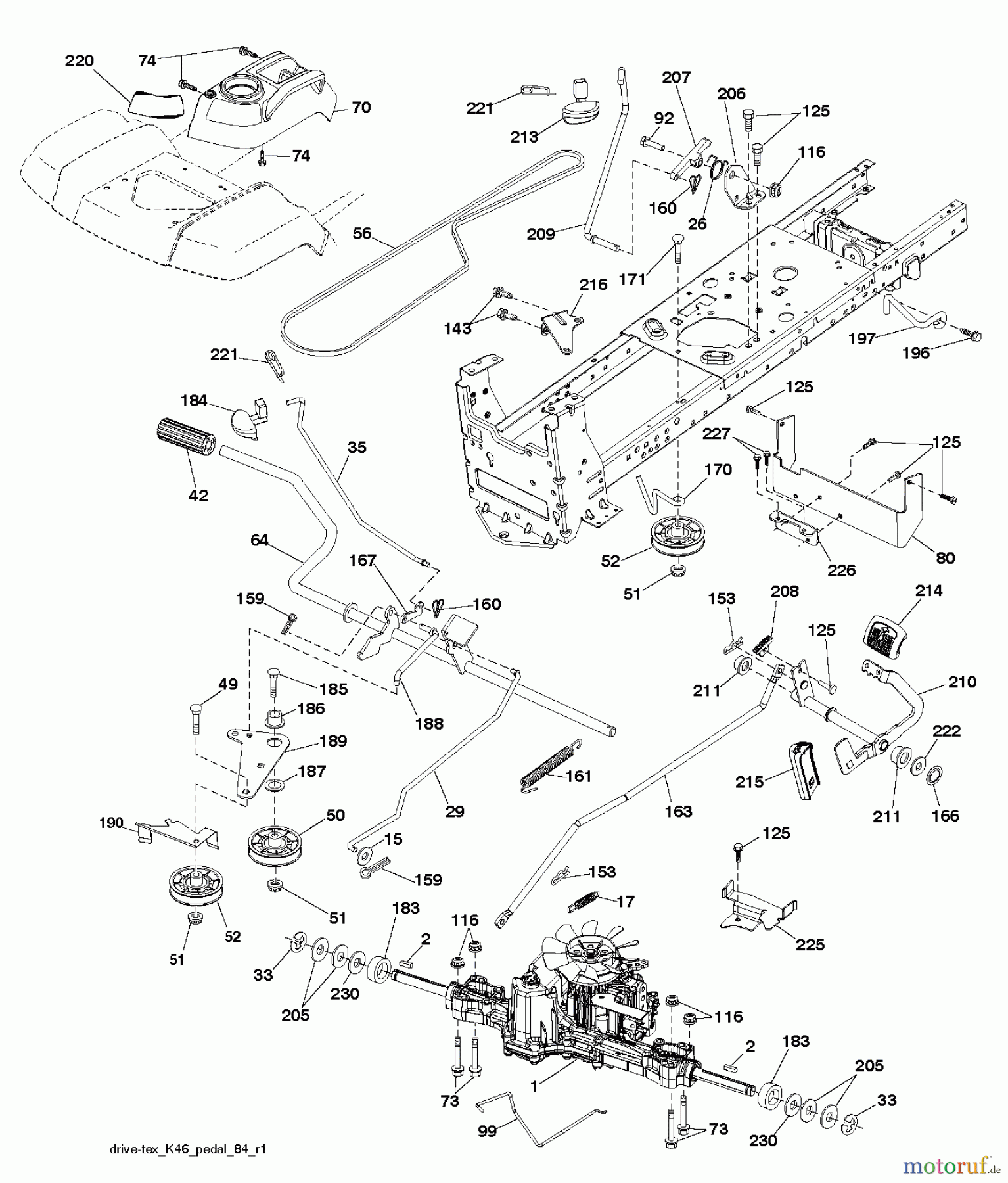 Husqvarna Rasen und Garten Traktoren YTH 224T (96041024900) - Husqvarna Yard Tractor (2011-09 & After) DRIVE