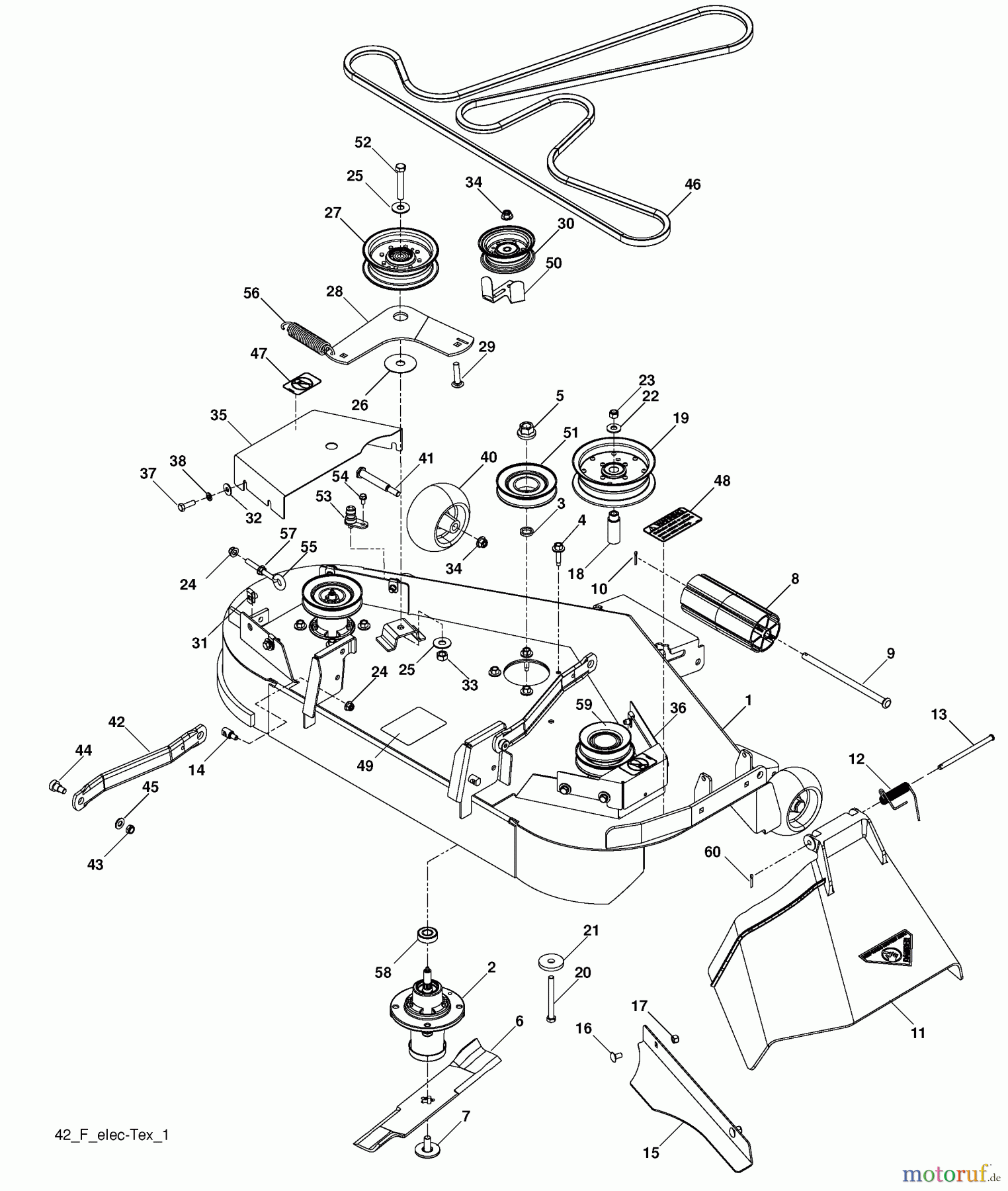 Husqvarna Rasen und Garten Traktoren YTH 22V42LS (96043009700) - Husqvarna Yard Tractor (2009-12 & After) Mower Deck