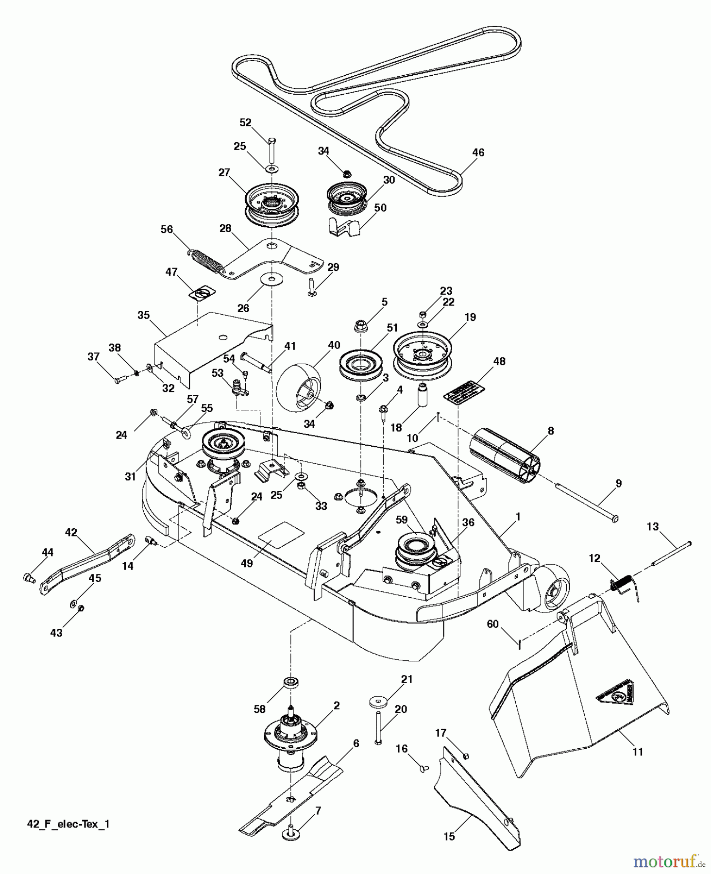 Husqvarna Rasen und Garten Traktoren YTH 22V42LS (96043012600) - Husqvarna Yard Tractor (2010-10 & After) MOWER DECK / CUTTING DECK
