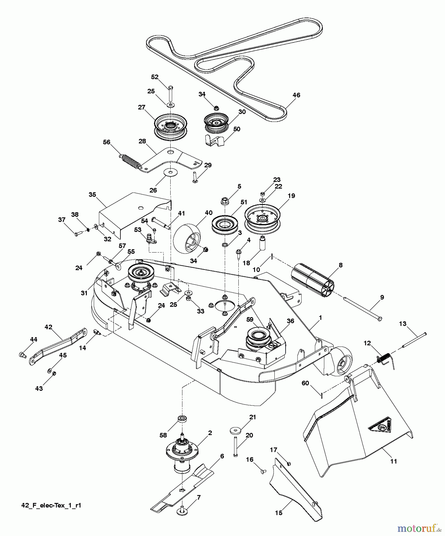 Husqvarna Rasen und Garten Traktoren YT 42XLS (96043015400) - Husqvarna Yard Tractor (2012-09 & After) MOWER DECK / CUTTING DECK