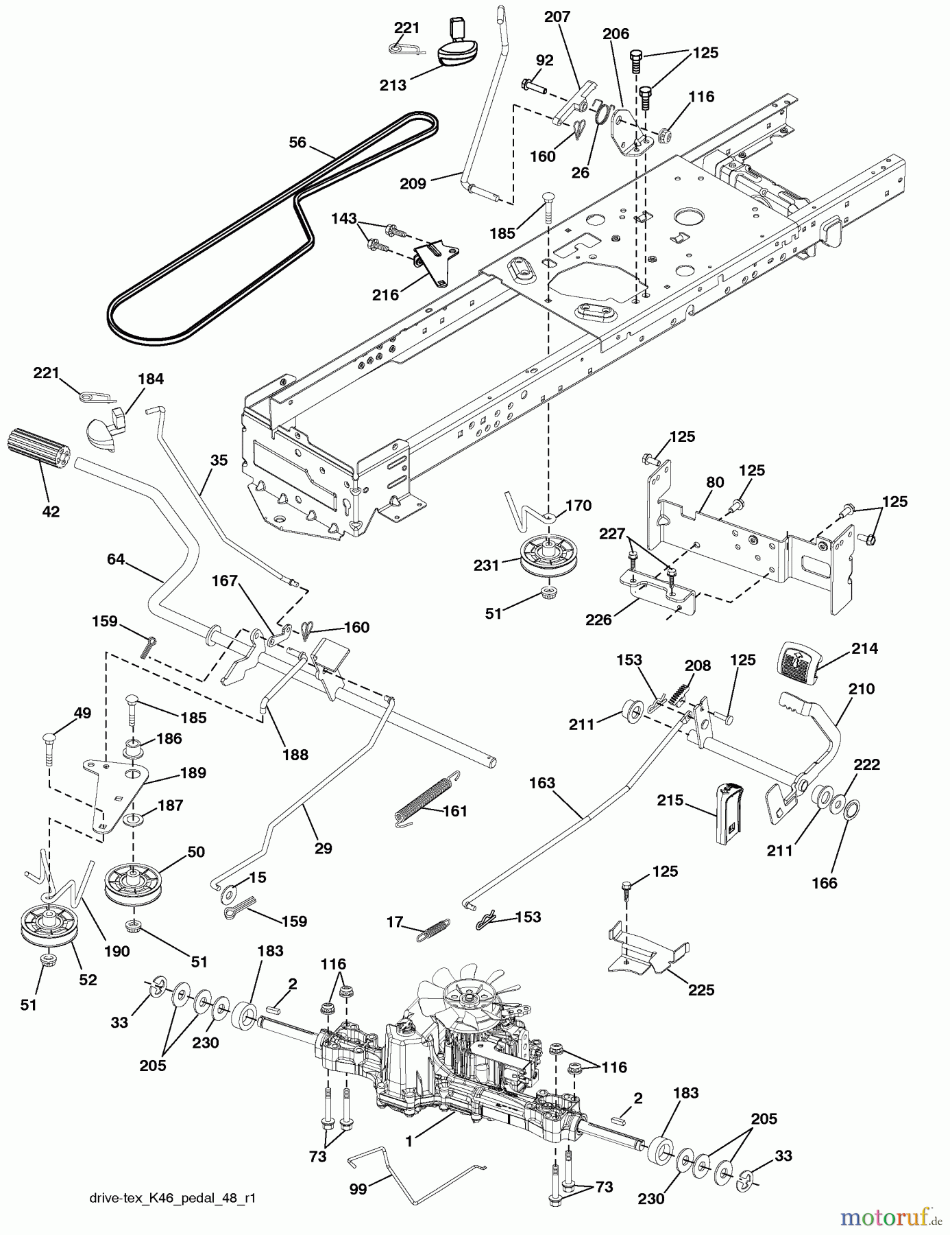 Husqvarna Rasen und Garten Traktoren YTH 22V46 (917.289630) - Husqvarna Yard Tractor (2010-05 & After) (Sears Craftsman) Drive
