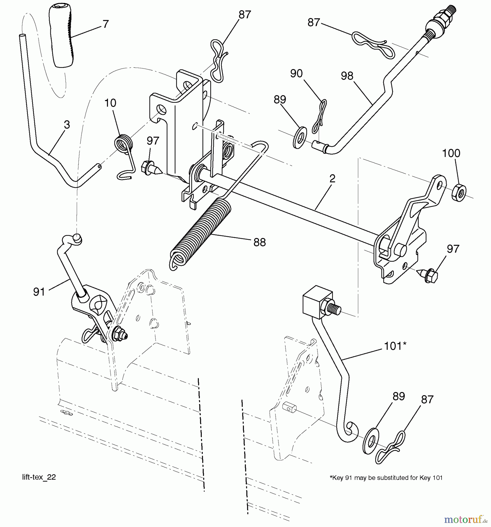 Husqvarna Rasen und Garten Traktoren YTH 22V46 (96043010101) - Husqvarna Yard Tractor (2010-04 & After) Mower Lift