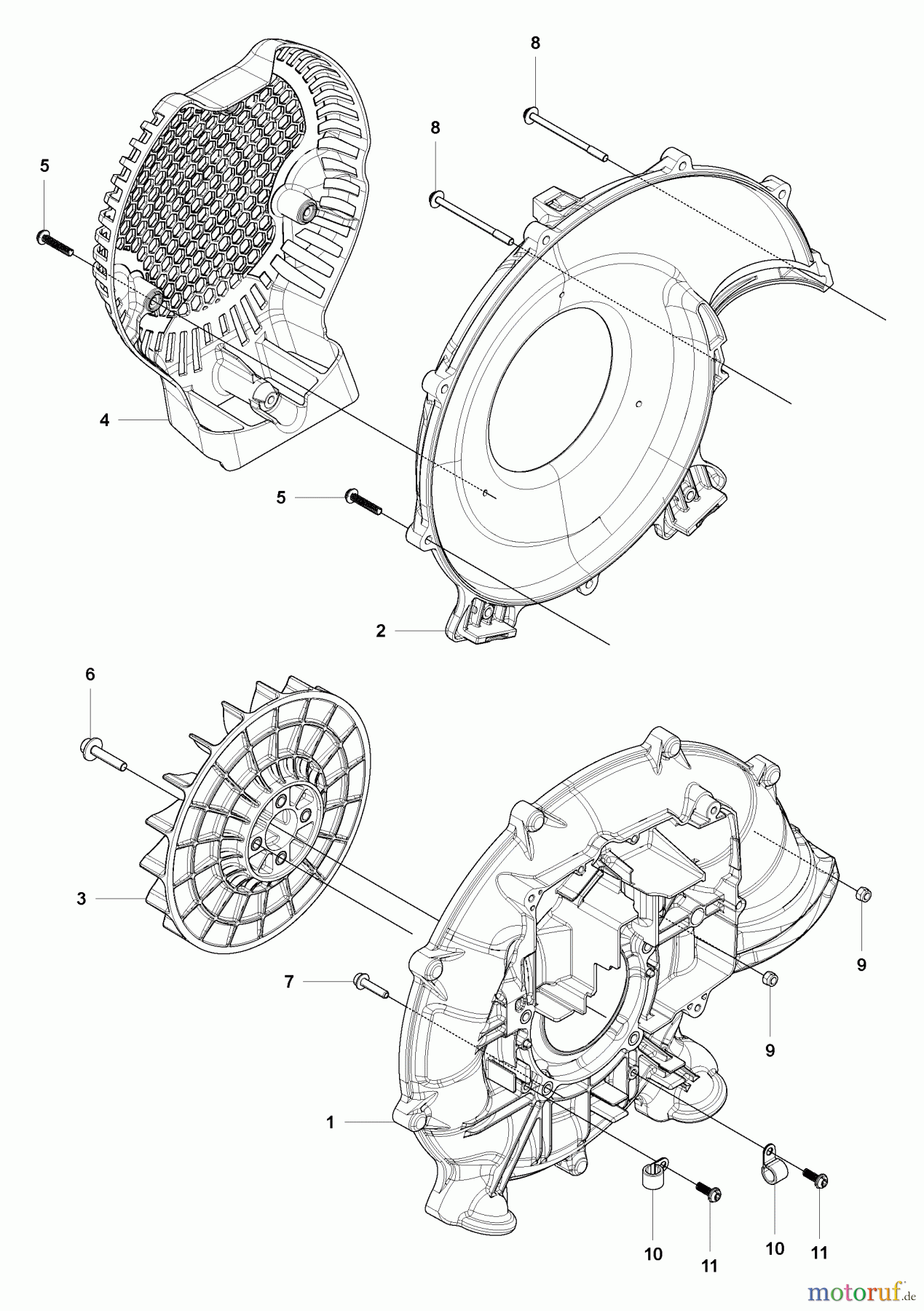 Husqvarna Bläser / Sauger / Häcksler / Mulchgeräte 130 BT - Husqvarna Backpack Blower (2007-01 to 2008-09) Blower Housing