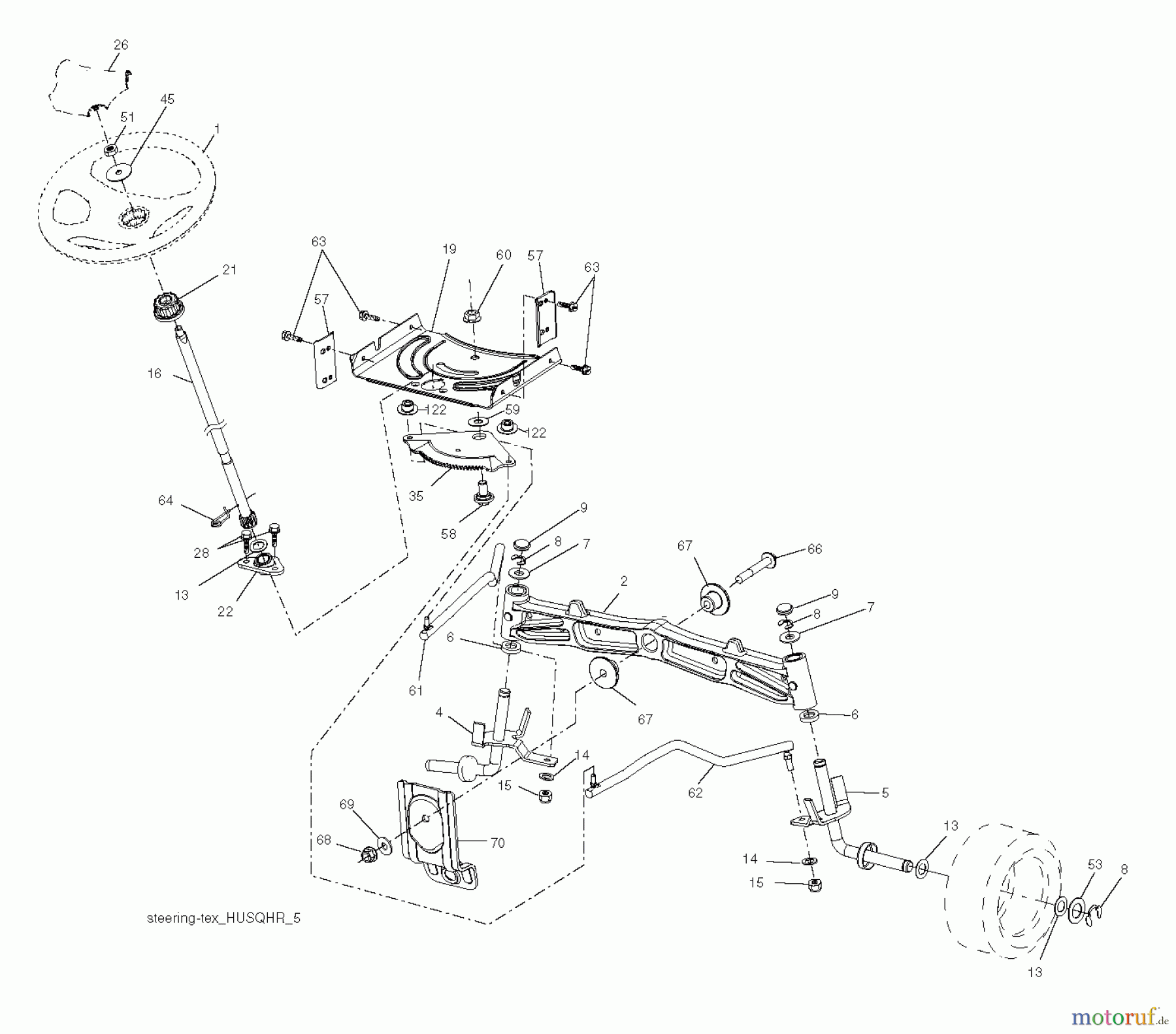 Husqvarna Rasen und Garten Traktoren YTH 18K46 (96043014300) - Husqvarna Yard Tractor (2012-08 & After) STEERING