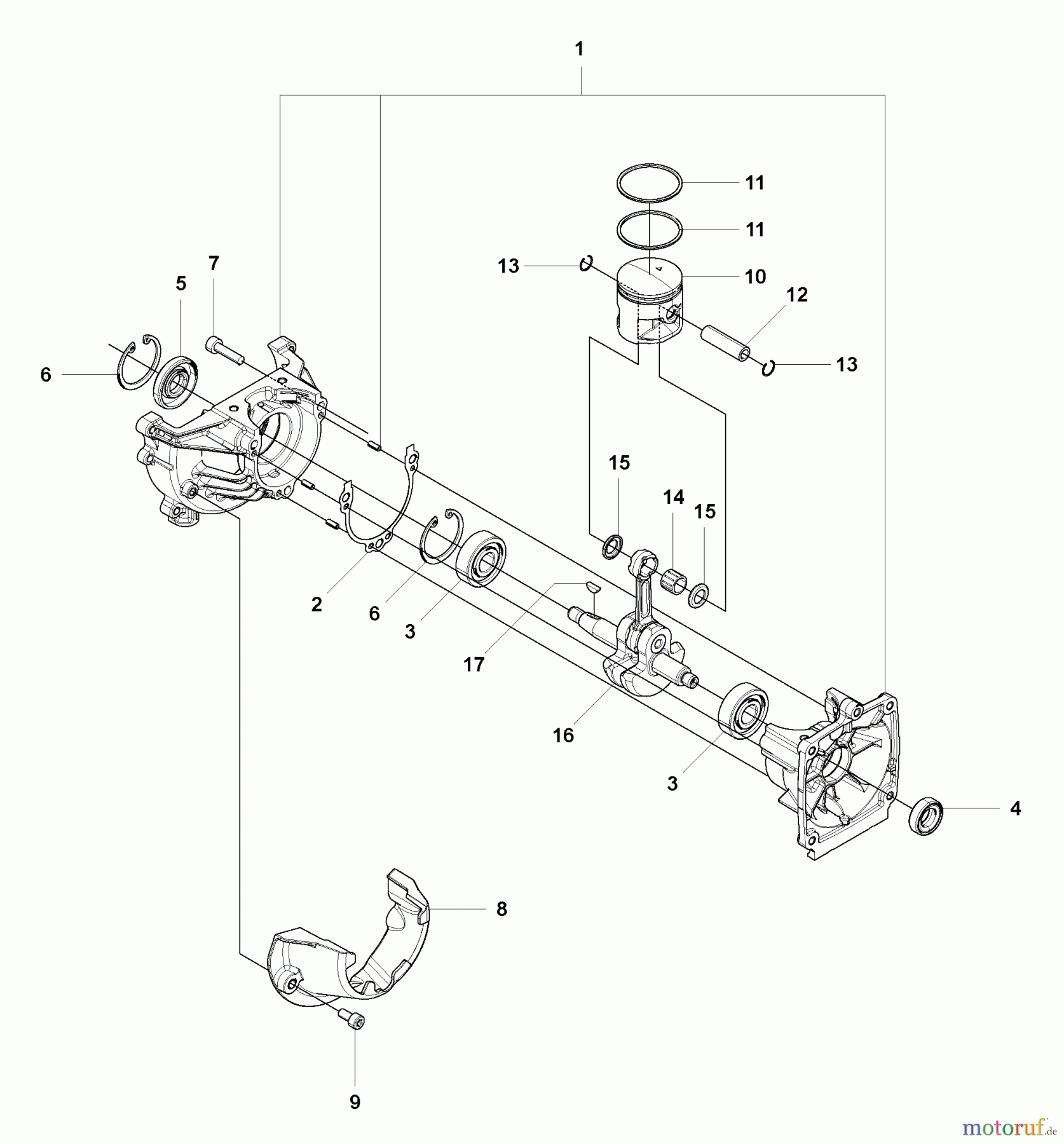 Husqvarna Bläser / Sauger / Häcksler / Mulchgeräte 130 BT - Husqvarna Backpack Blower (2007-01 to 2008-09) Crankcase / Crankshaft / Piston