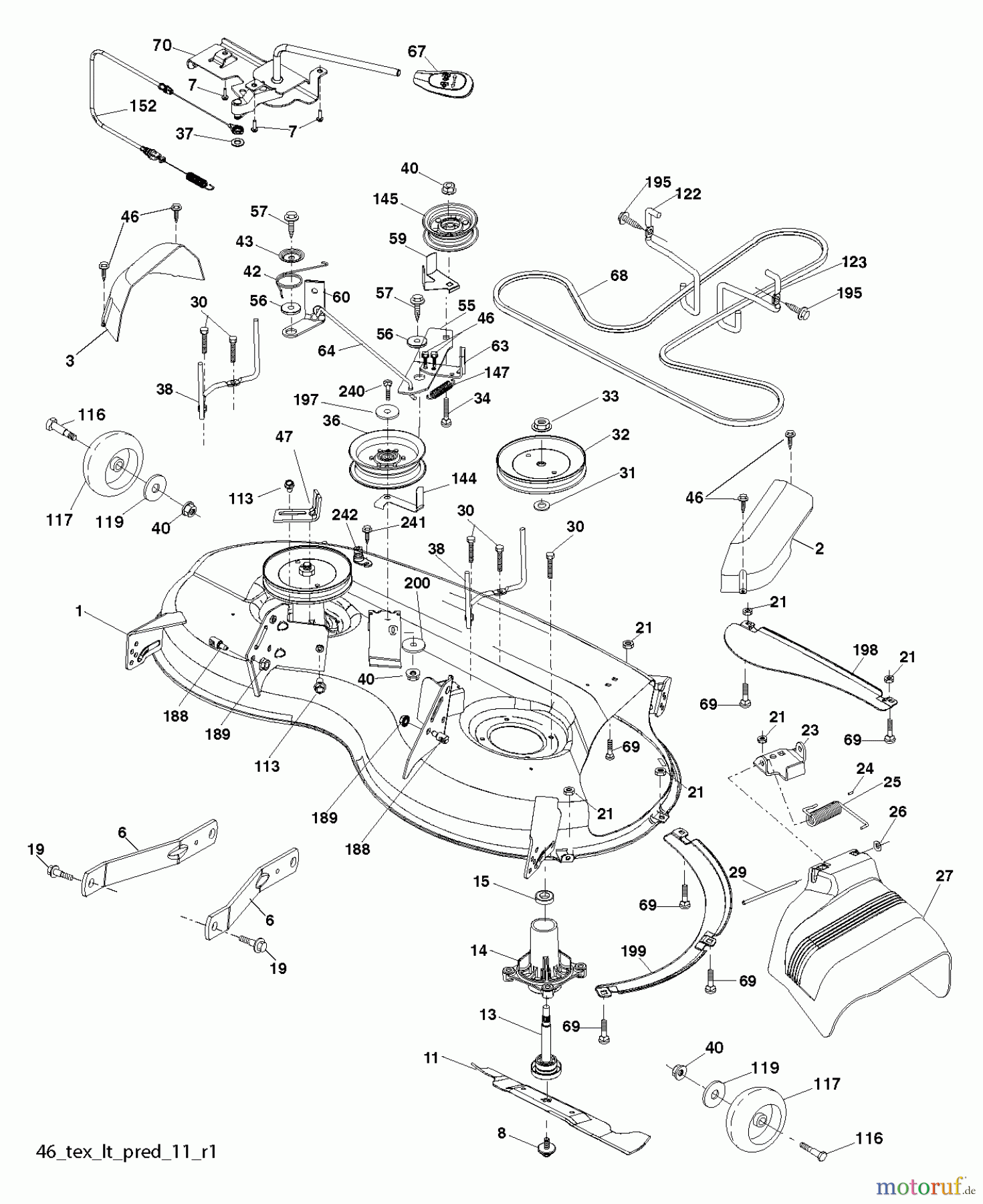 Husqvarna Rasen und Garten Traktoren YTH 21K46 (96043012302) - Husqvarna Yard Tractor (2012-10 & After) MOWER DECK / CUTTING DECK