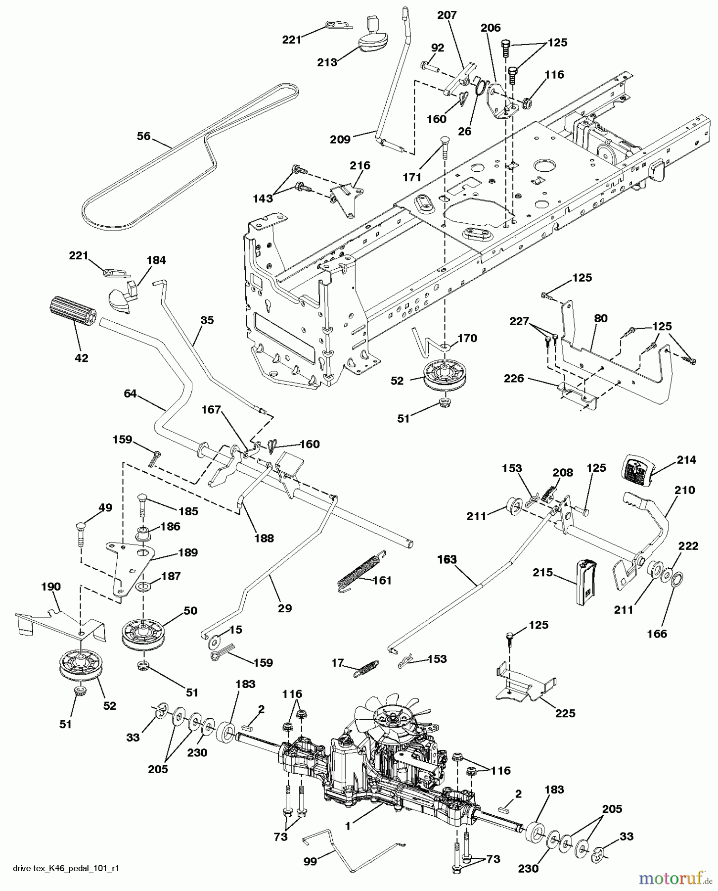 Husqvarna Rasen und Garten Traktoren YTH 22V46 (96045004800) - Husqvarna Yard Tractor (2013-09) DRIVE