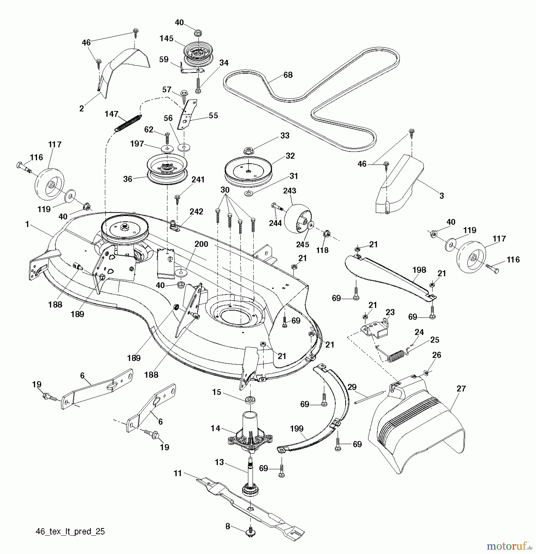 Husqvarna Rasen und Garten Traktoren YTH 22V46XLS (96043010301) - Husqvarna Yard Tractor (2012-02 & After) MOWER DECK / CUTTING DECK