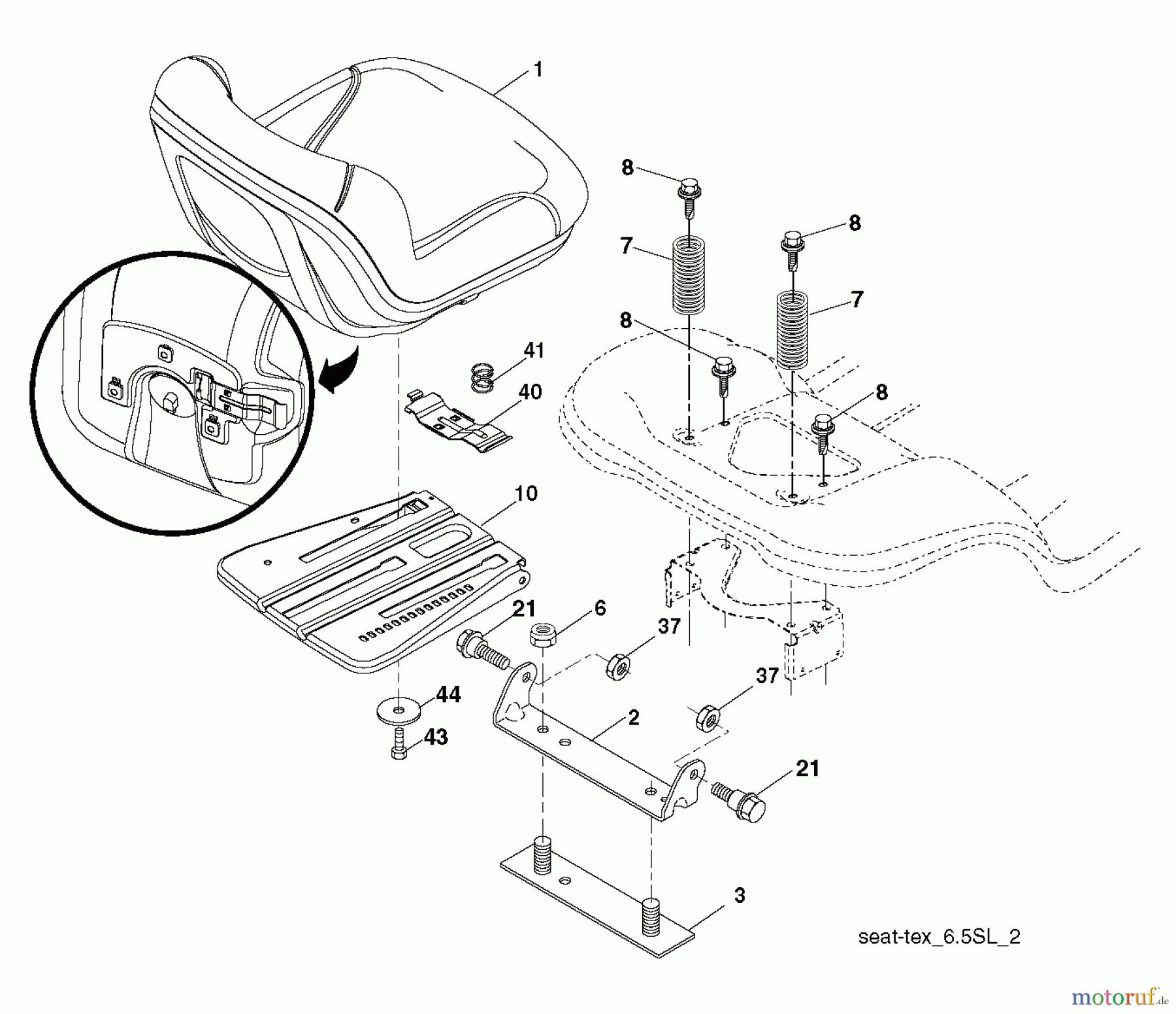  Husqvarna Rasen und Garten Traktoren YTH 22V46XLS (96043010301) - Husqvarna Yard Tractor (2012-02 & After) SEAT